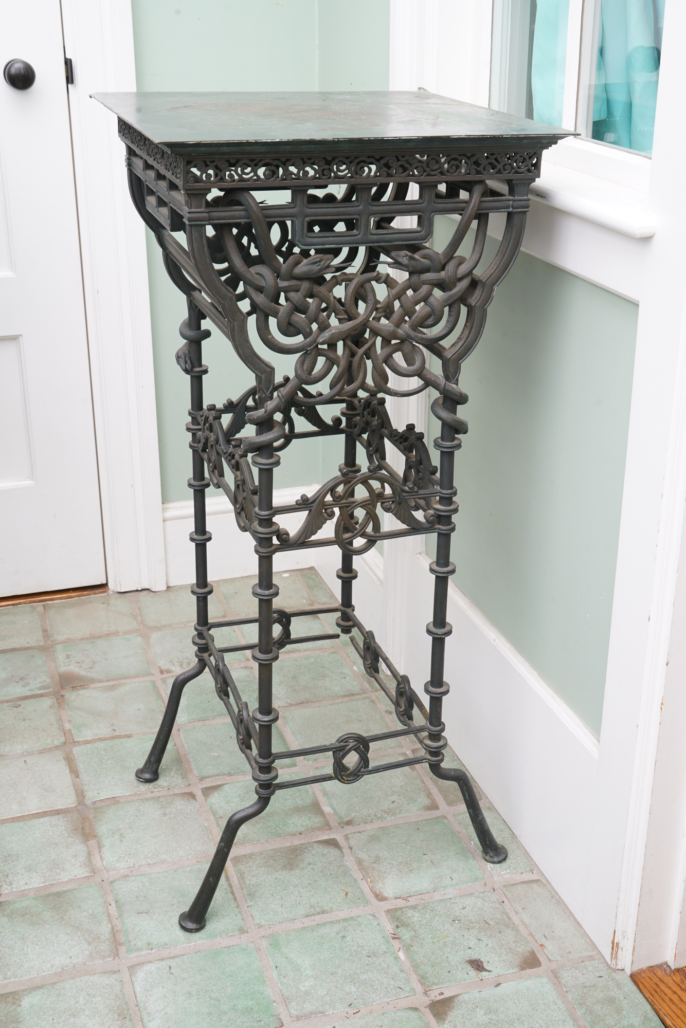 Pair of Antique Cast Bronze Plant Stands