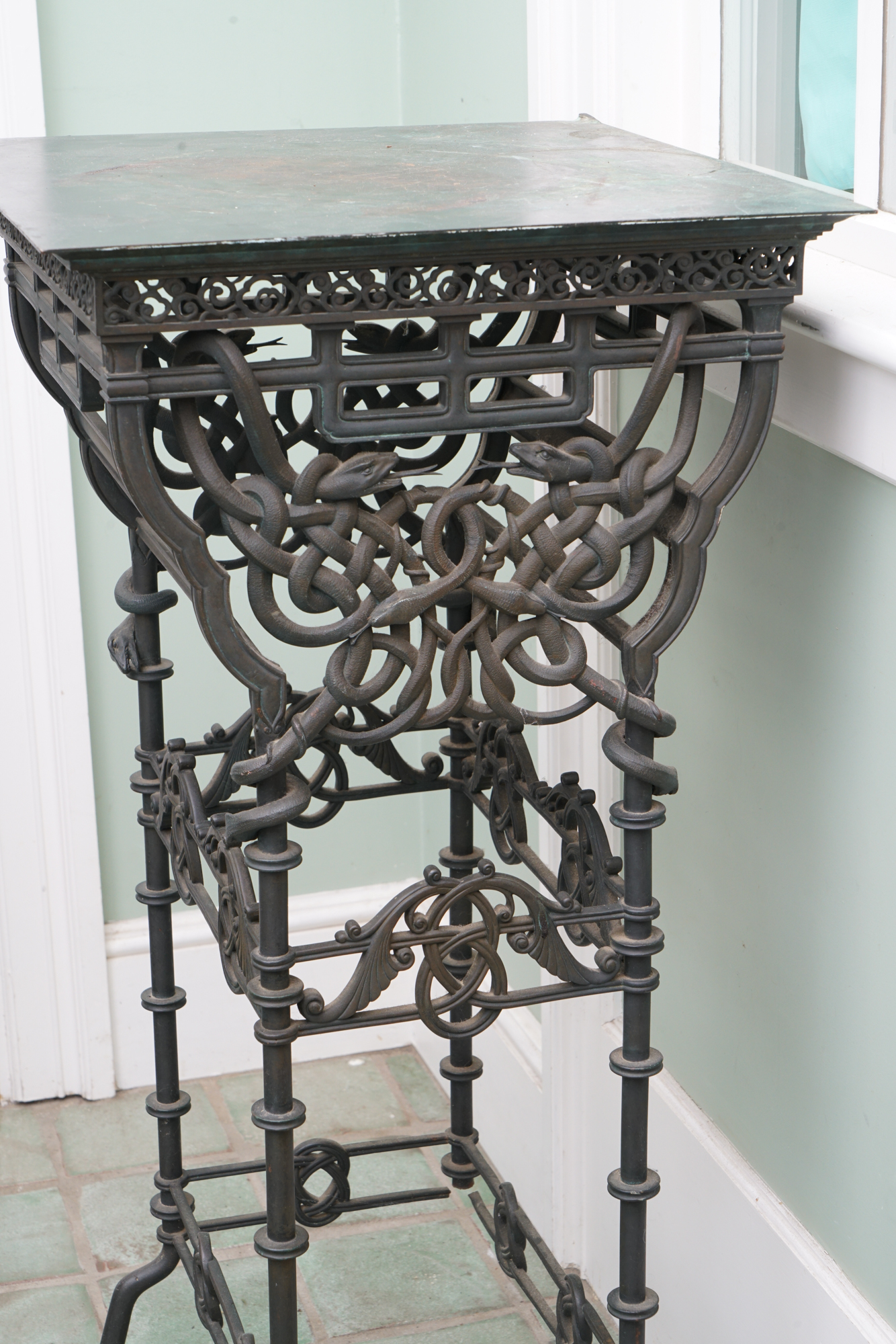 Pair of Antique Cast Bronze Plant Stands