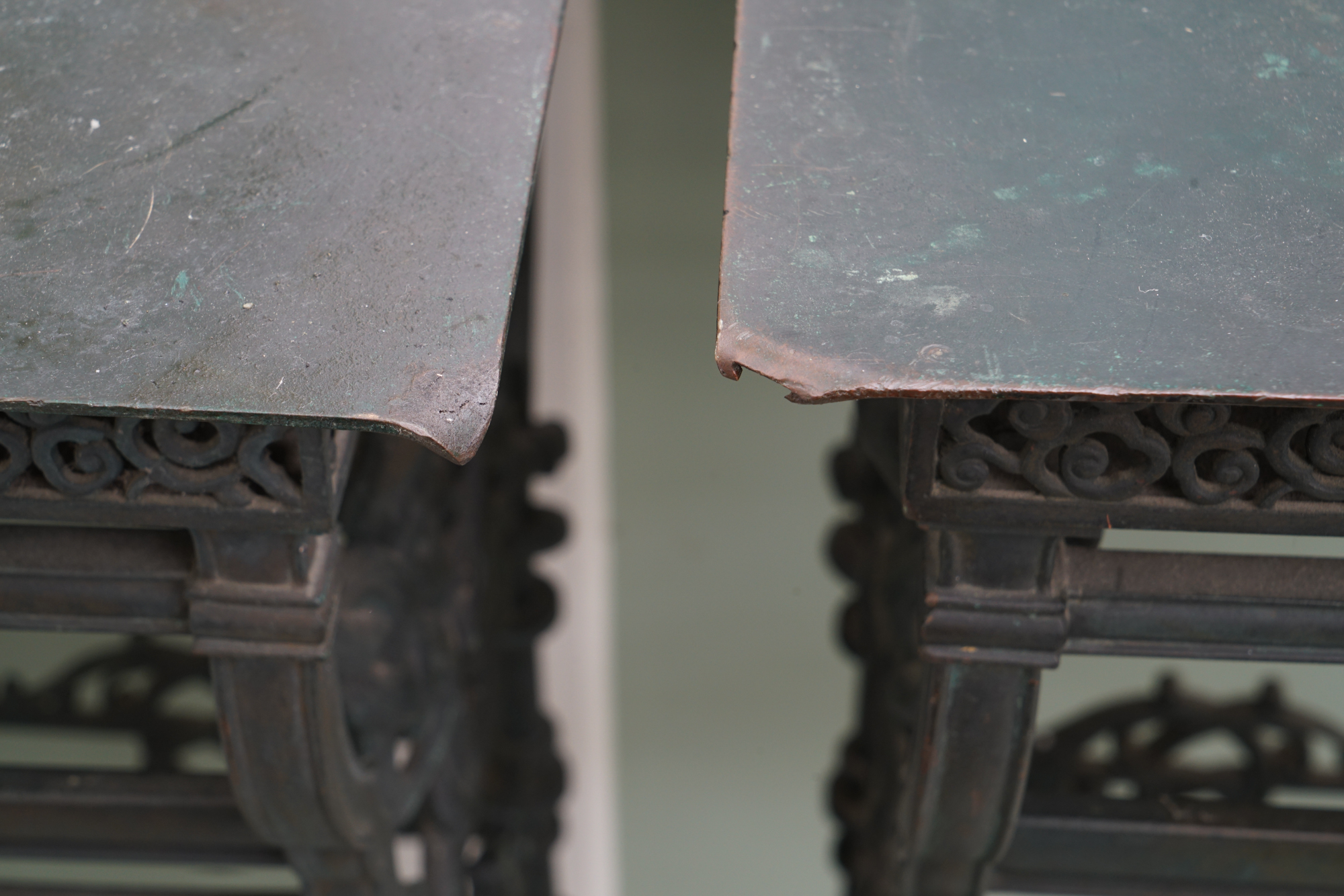 Pair of Antique Cast Bronze Plant Stands