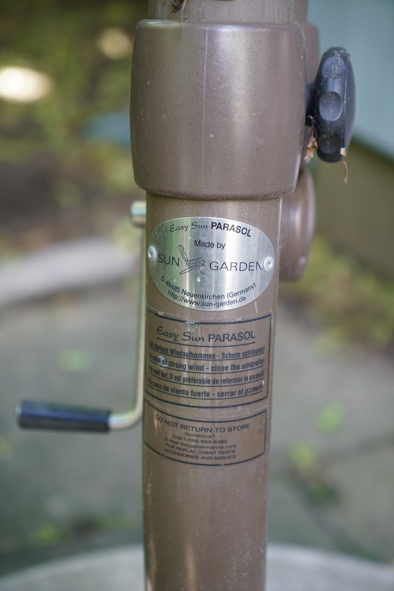 Sun Garden Easy Sun Parasol Umbrella with Weighted Base