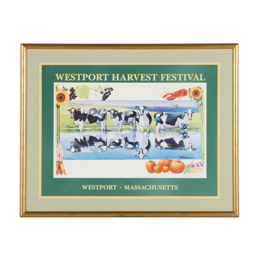 B. MacDonald Limited Edition Offset Lithograph "Westport Harvest Festival"