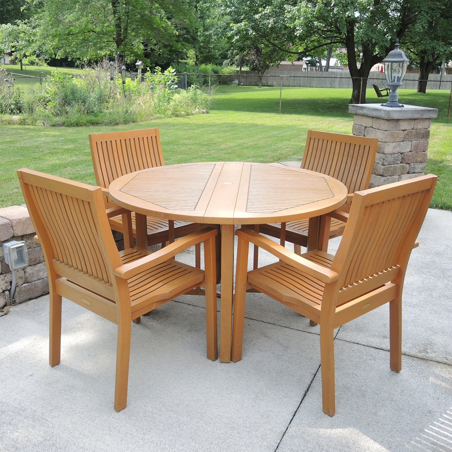 Teak Smith & Hawken Patio Table and Four Chairs