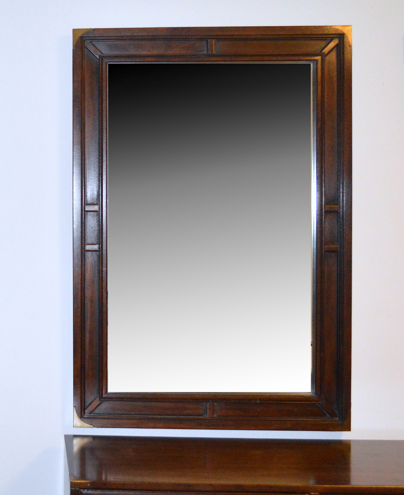 Drexel Heritage Campaign Style Dresser with Mirror