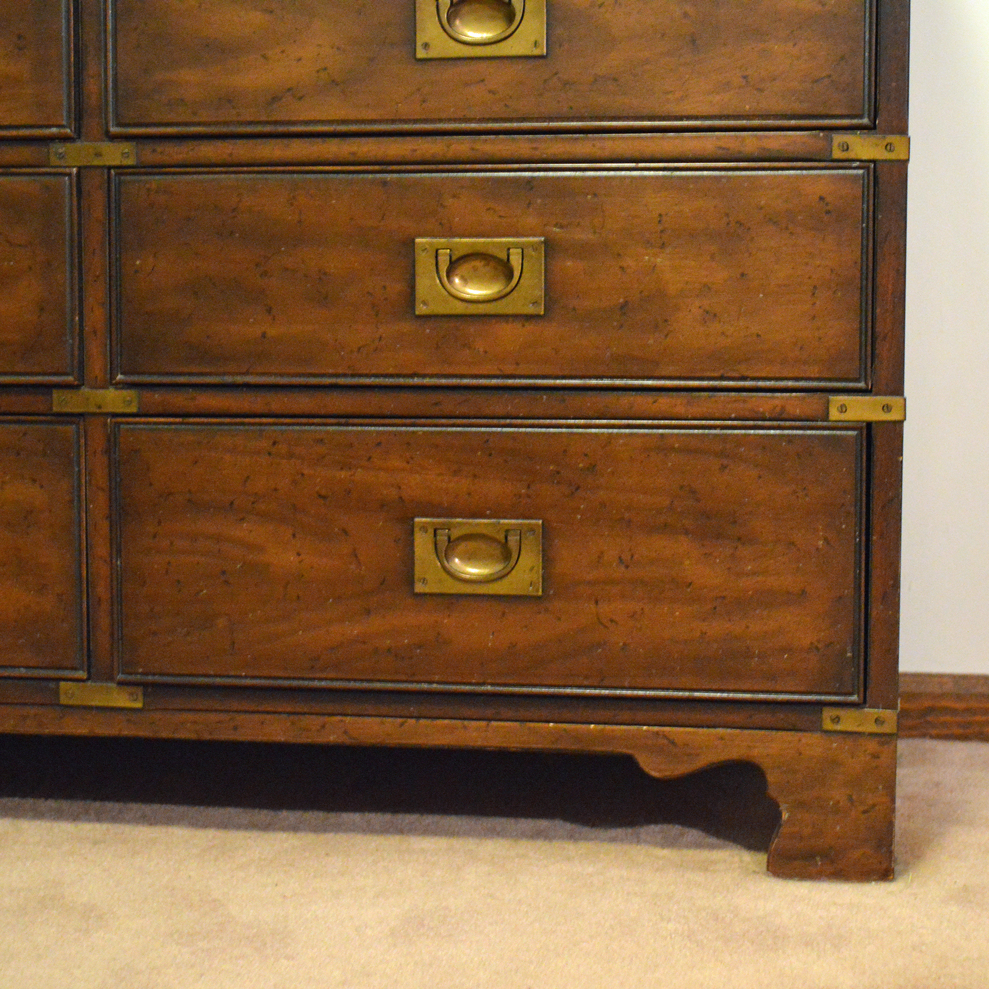 Drexel Heritage Campaign Style Dresser with Mirror