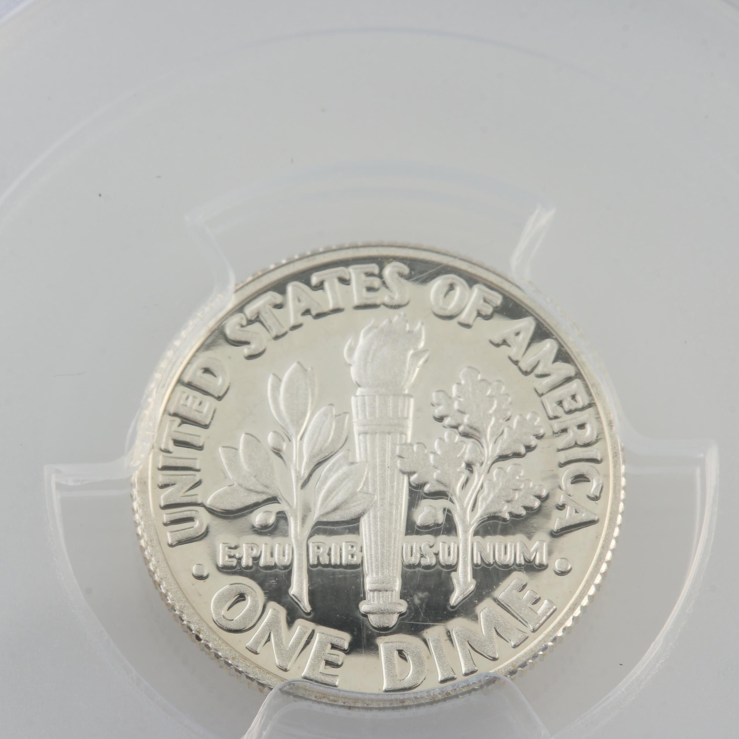 Five Encapsulated Roosevelt Dimes