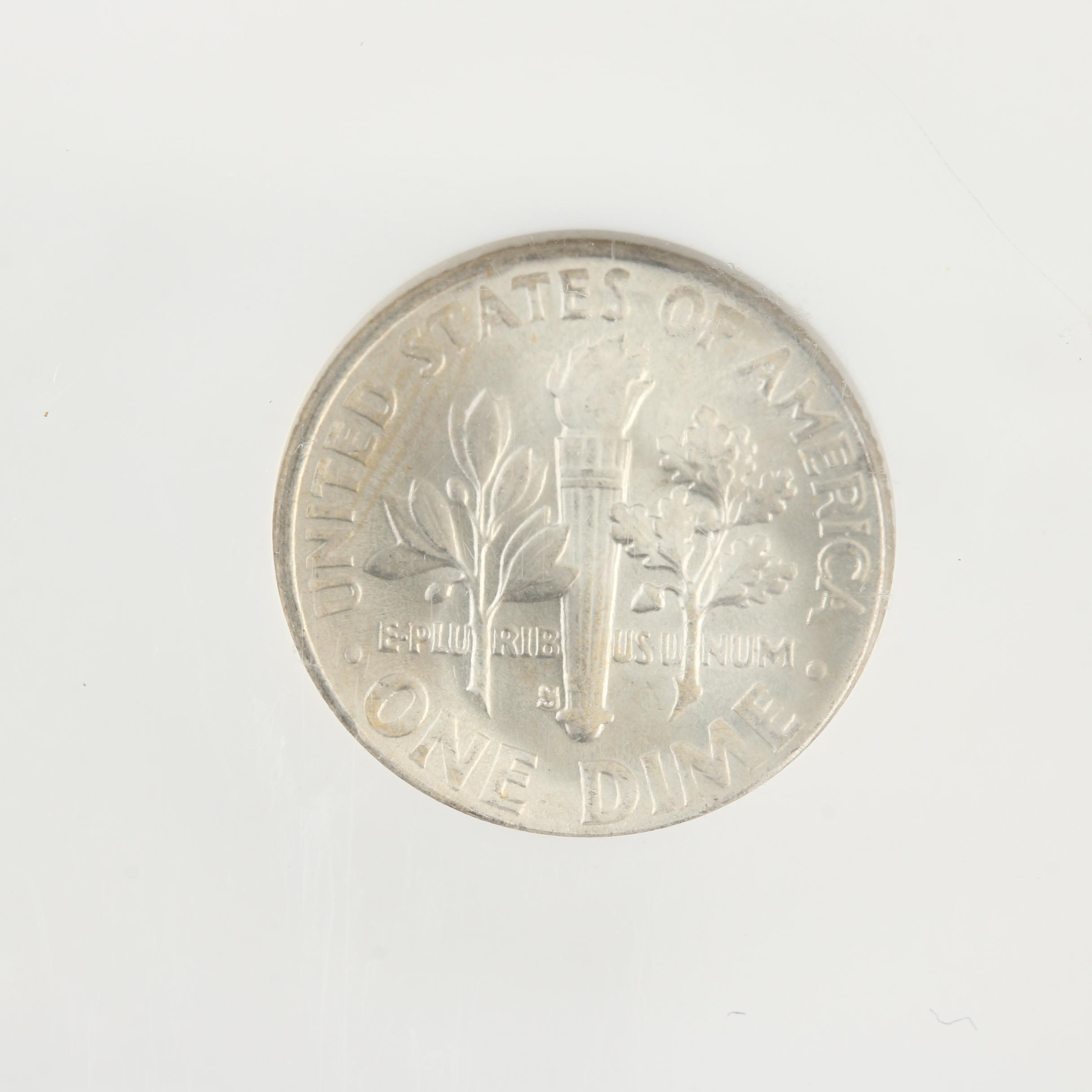 Five Encapsulated Roosevelt Dimes