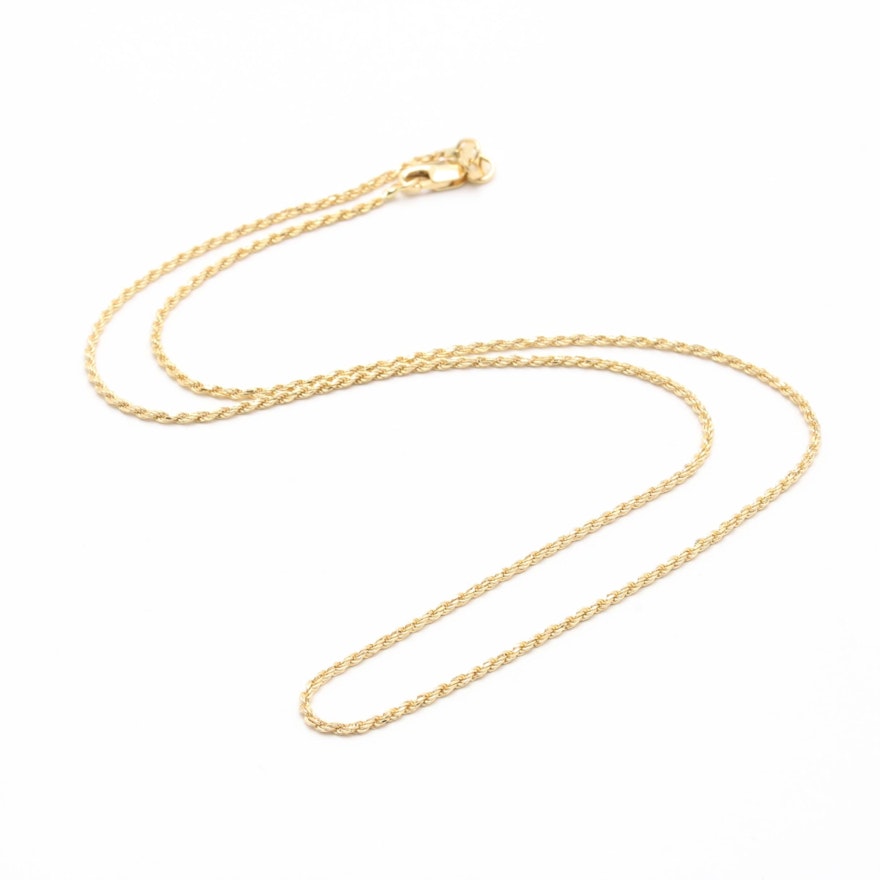 14K Yellow Gold Rope Link Necklace