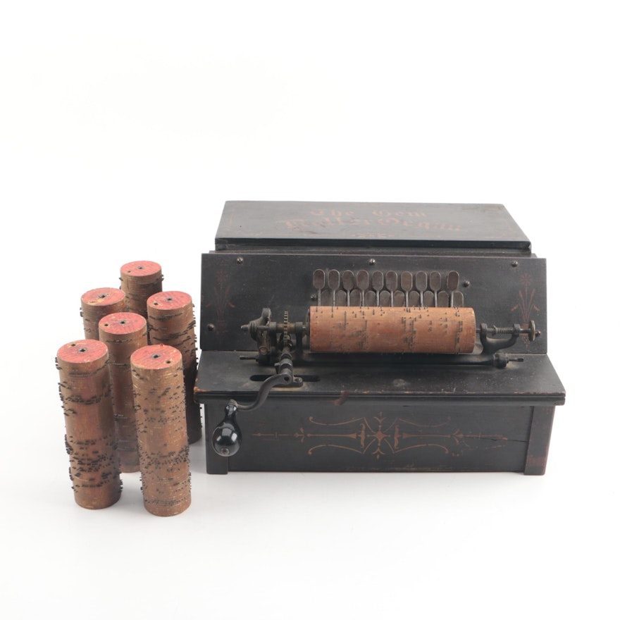 Antique Autophone Company Gem Roller Organ and Rollers
