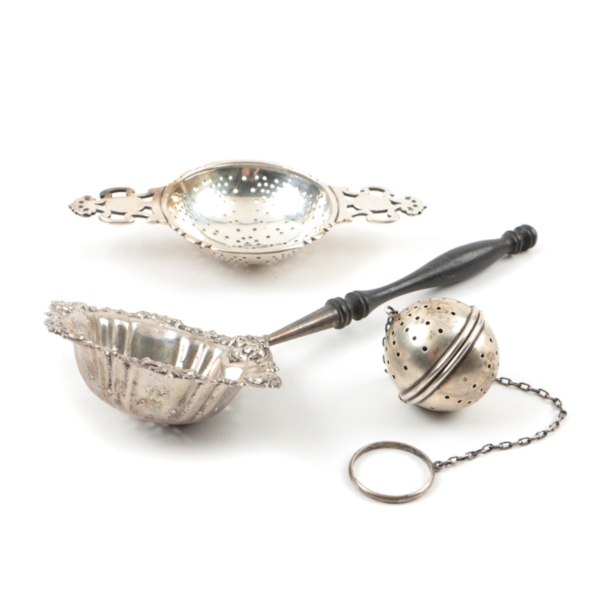 Sterling Silver Tea Strainers and Punch Strainer