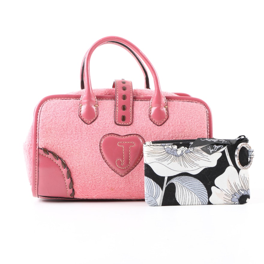 Juicy Couture Pink Baguette and Vera Bradley "Camellia" ID Case