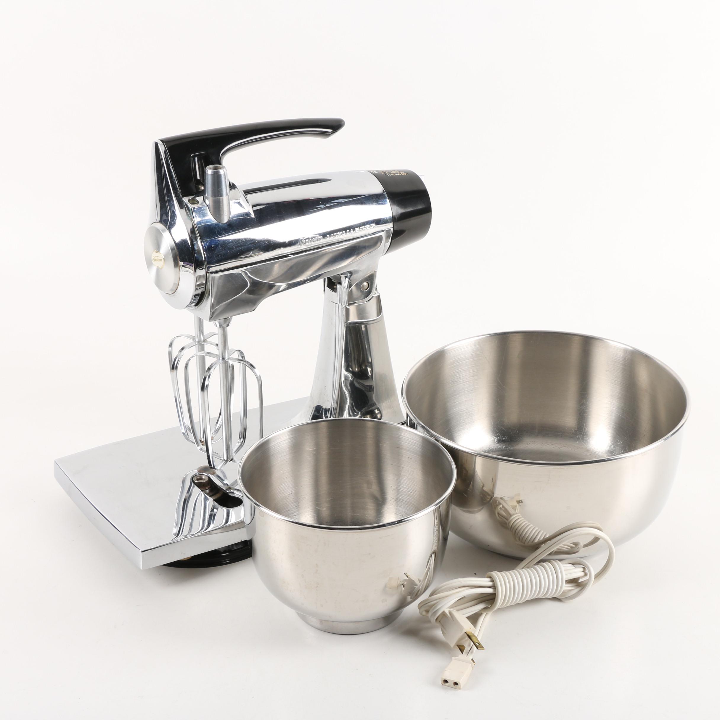Vintage Sunbeam Mixmaster Stand Mixer with Stainless Steel Bowls