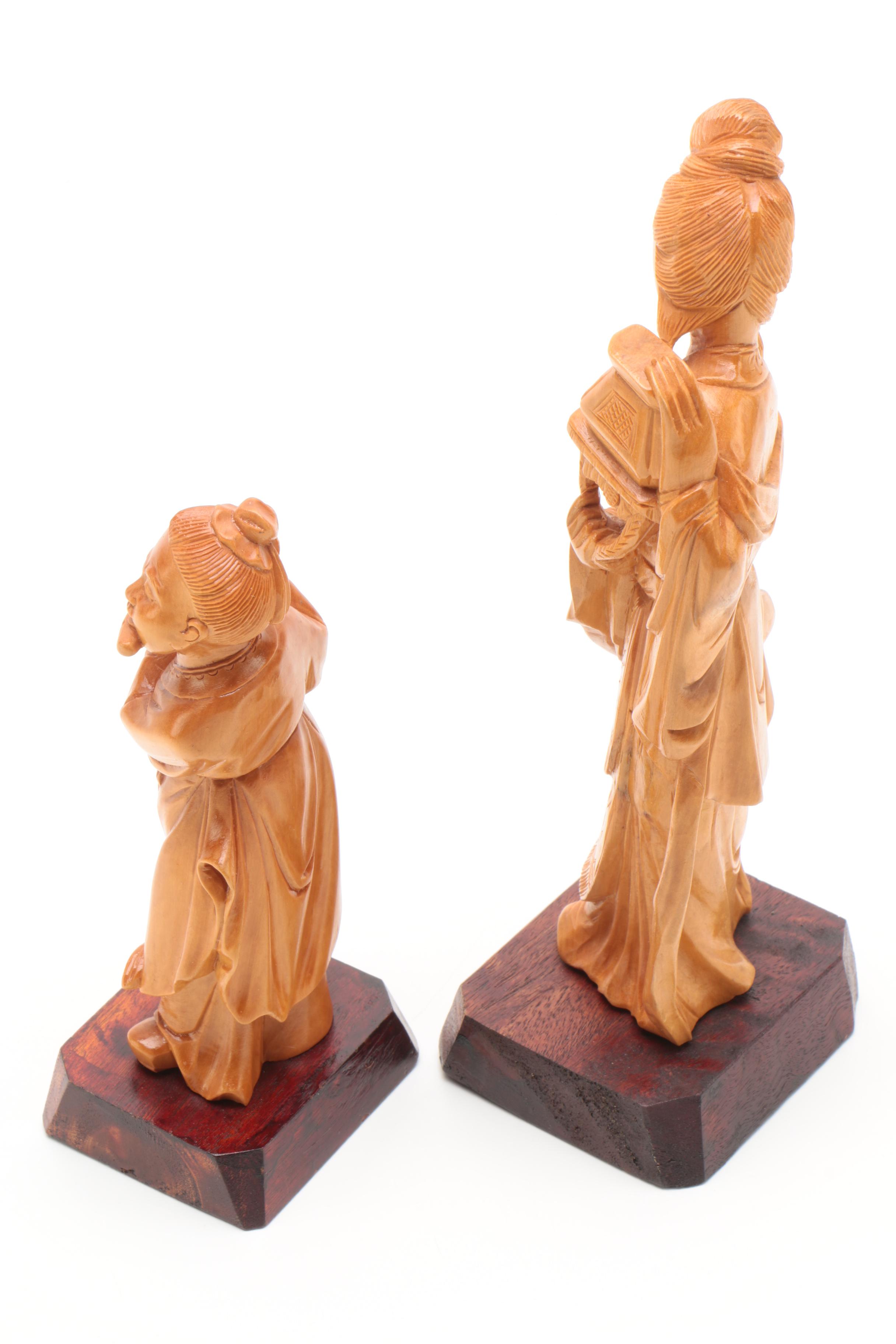 Chinese Carved Wood Figurines