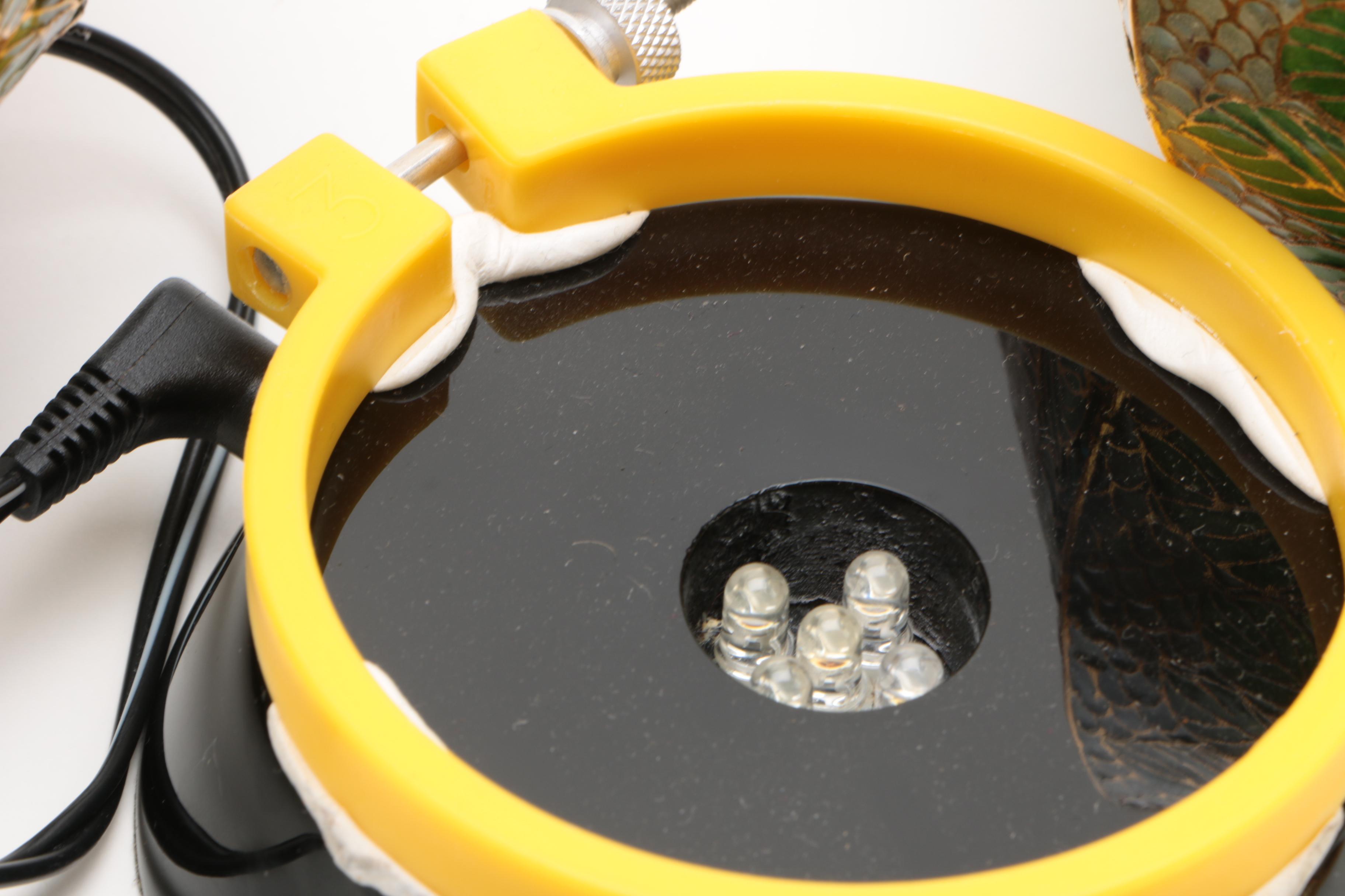 Plique-à-Jour Style Enameled Stained Glass Lamps with LED Bases