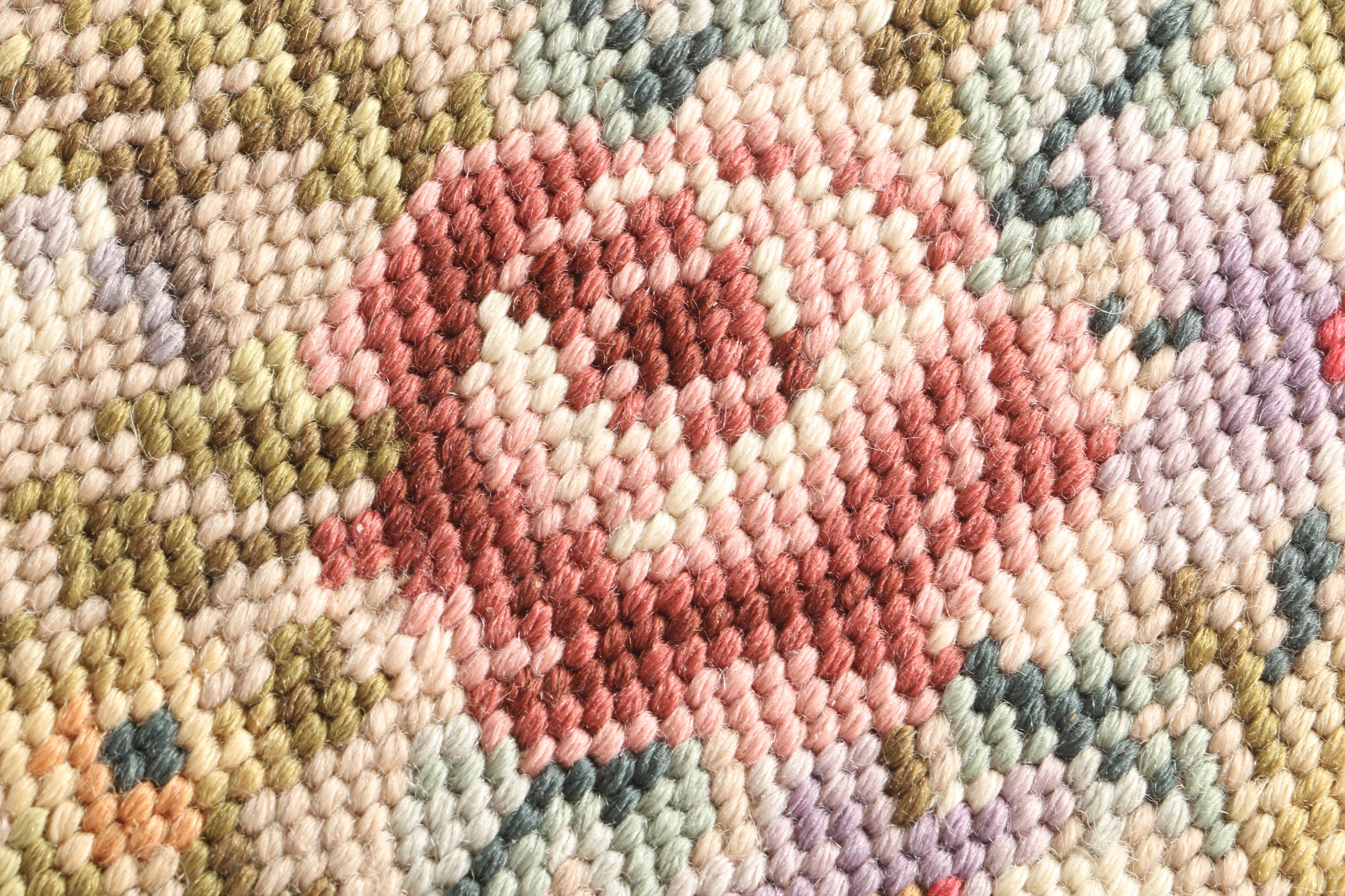 Vintage Needlepoint Footstool