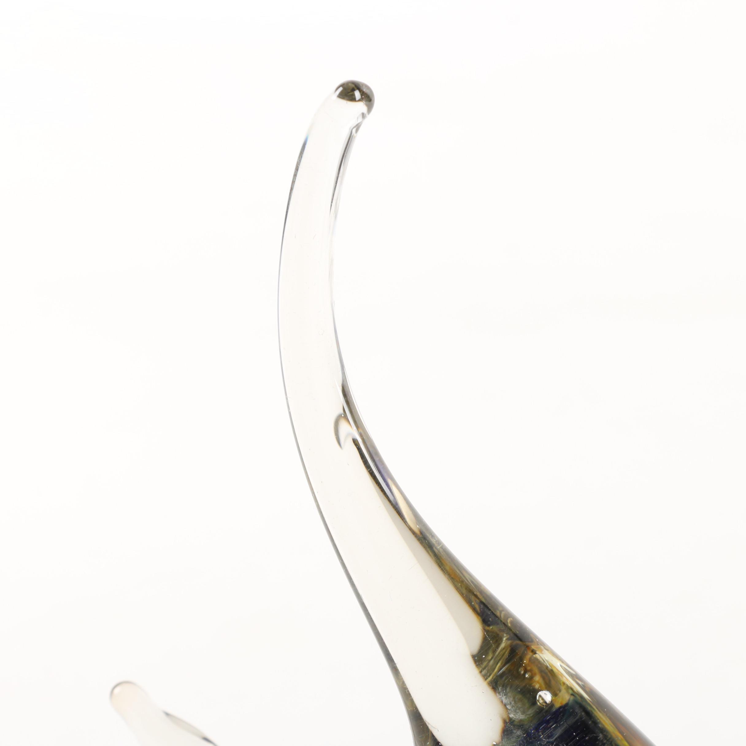 Vintage Murano Style Art Glass Fish Sculptures