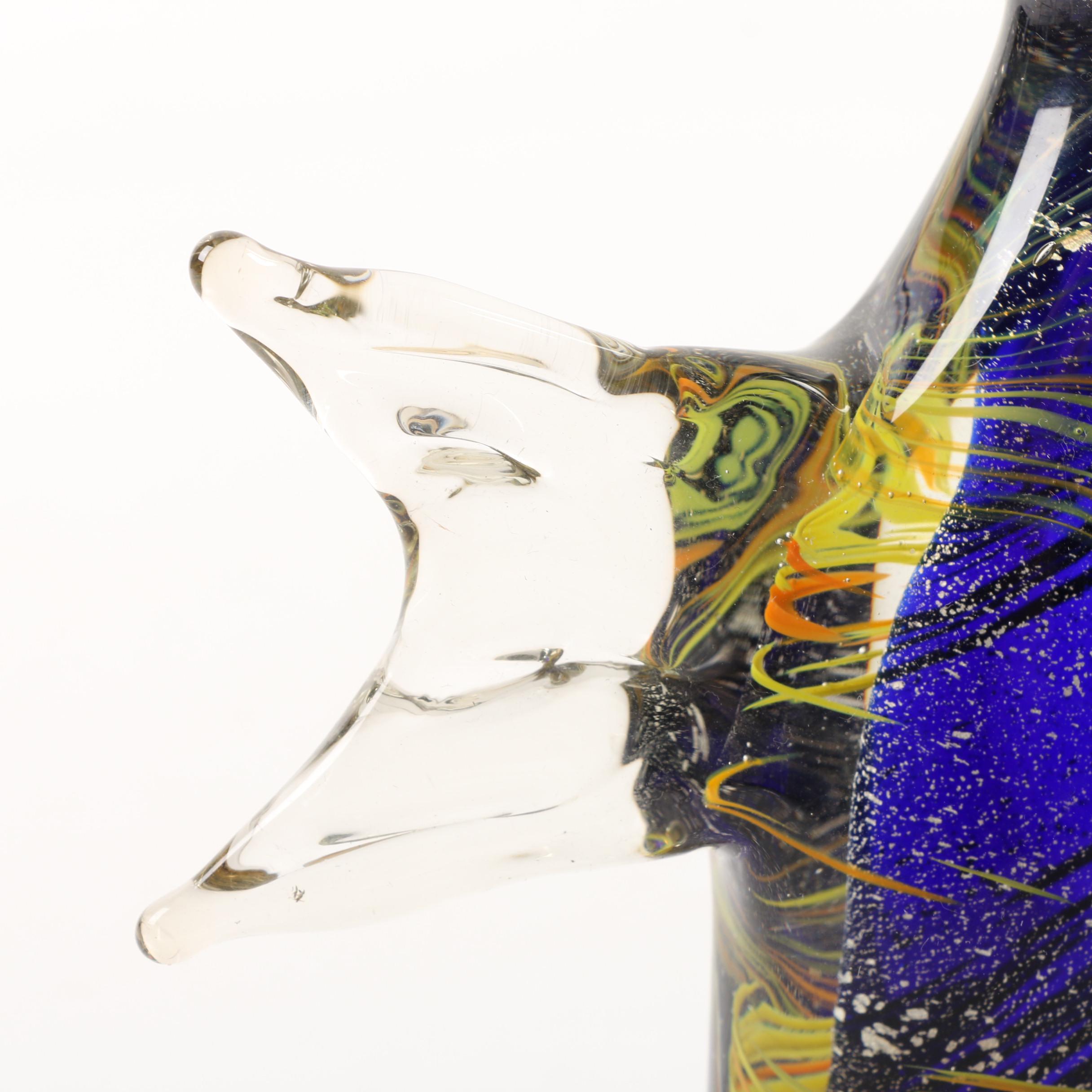 Vintage Murano Style Art Glass Fish Sculptures