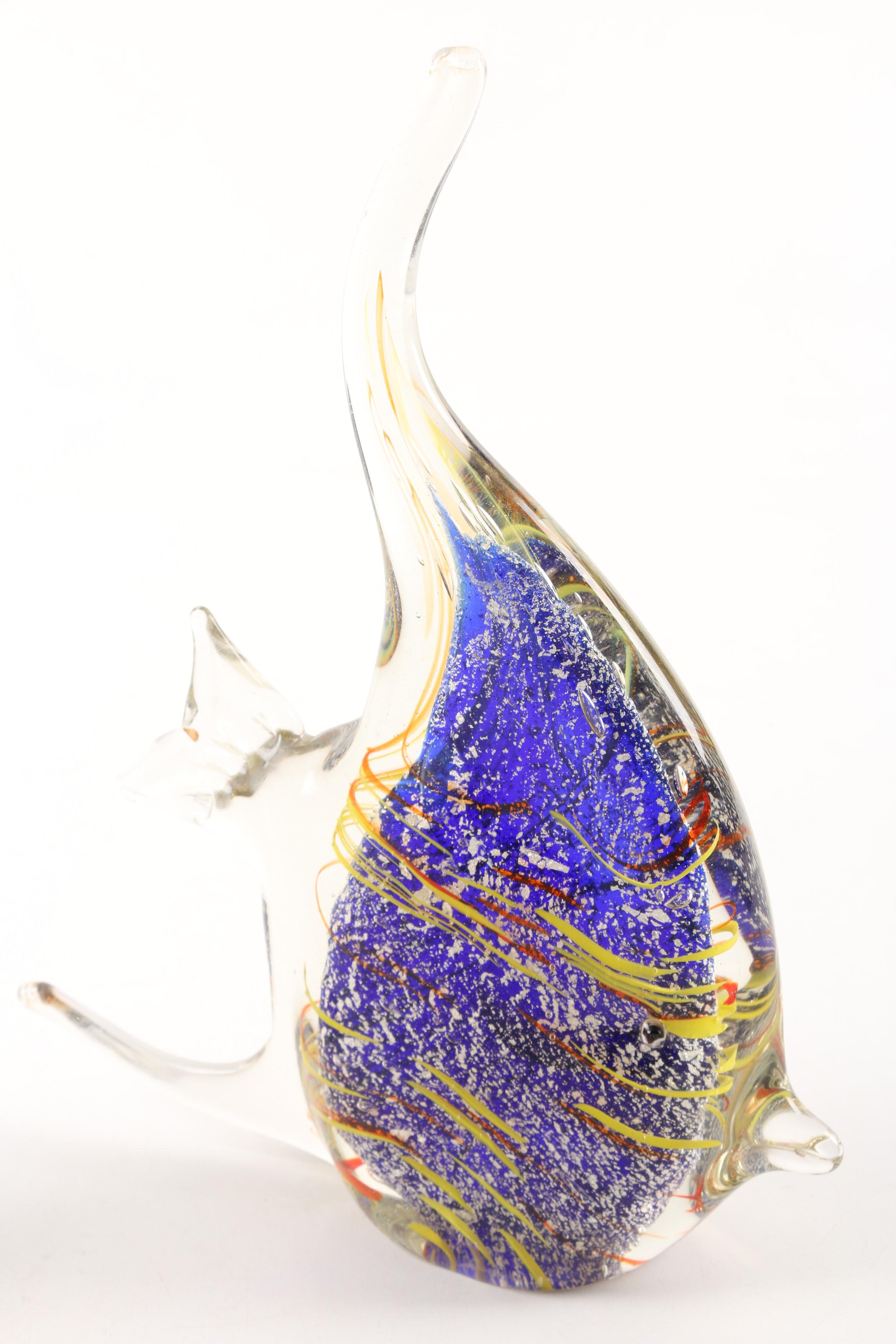 Vintage Murano Style Art Glass Fish Sculptures