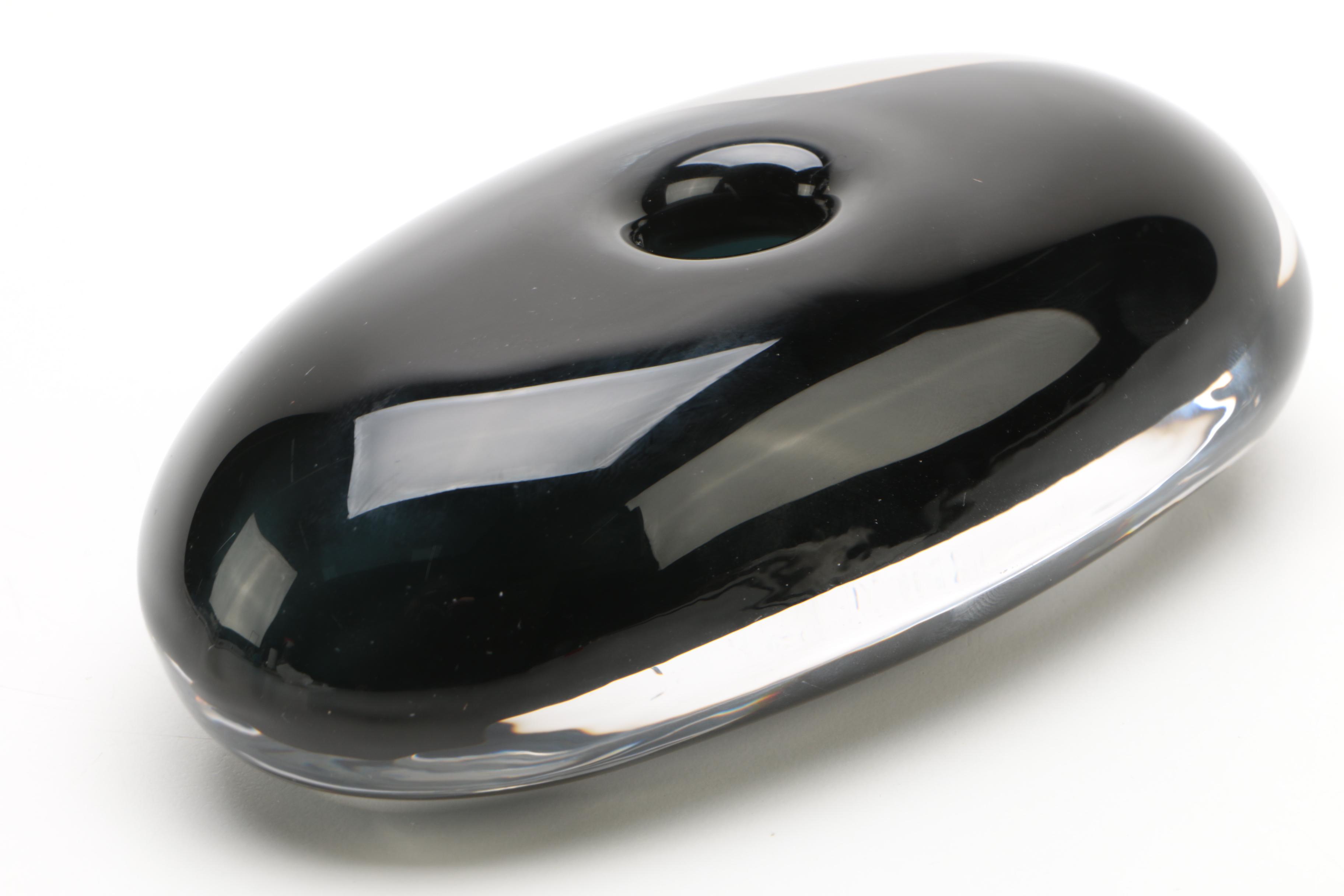 Orrefors Lena Bergstrom Black Crystal Vase