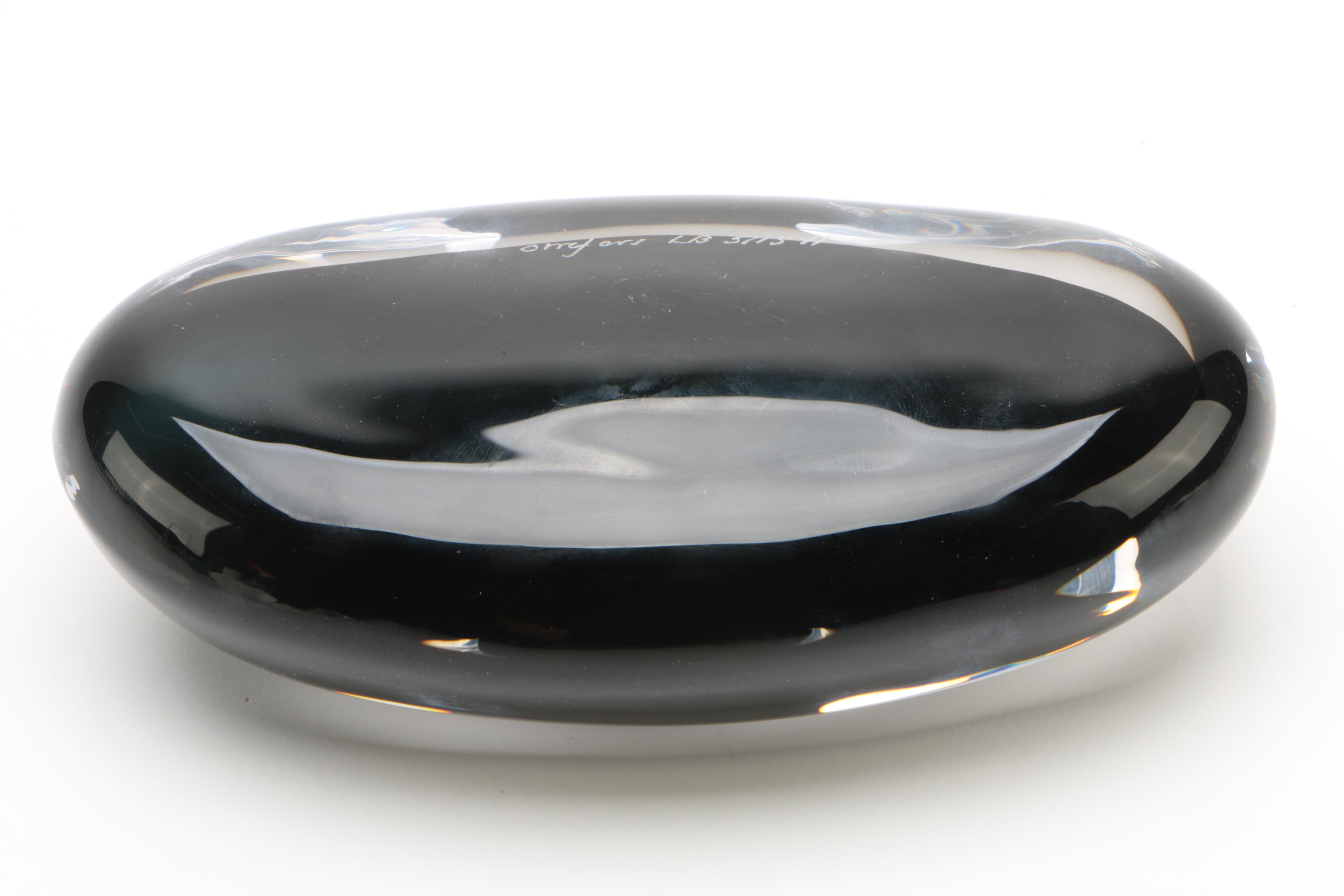 Orrefors Lena Bergstrom Black Crystal Vase