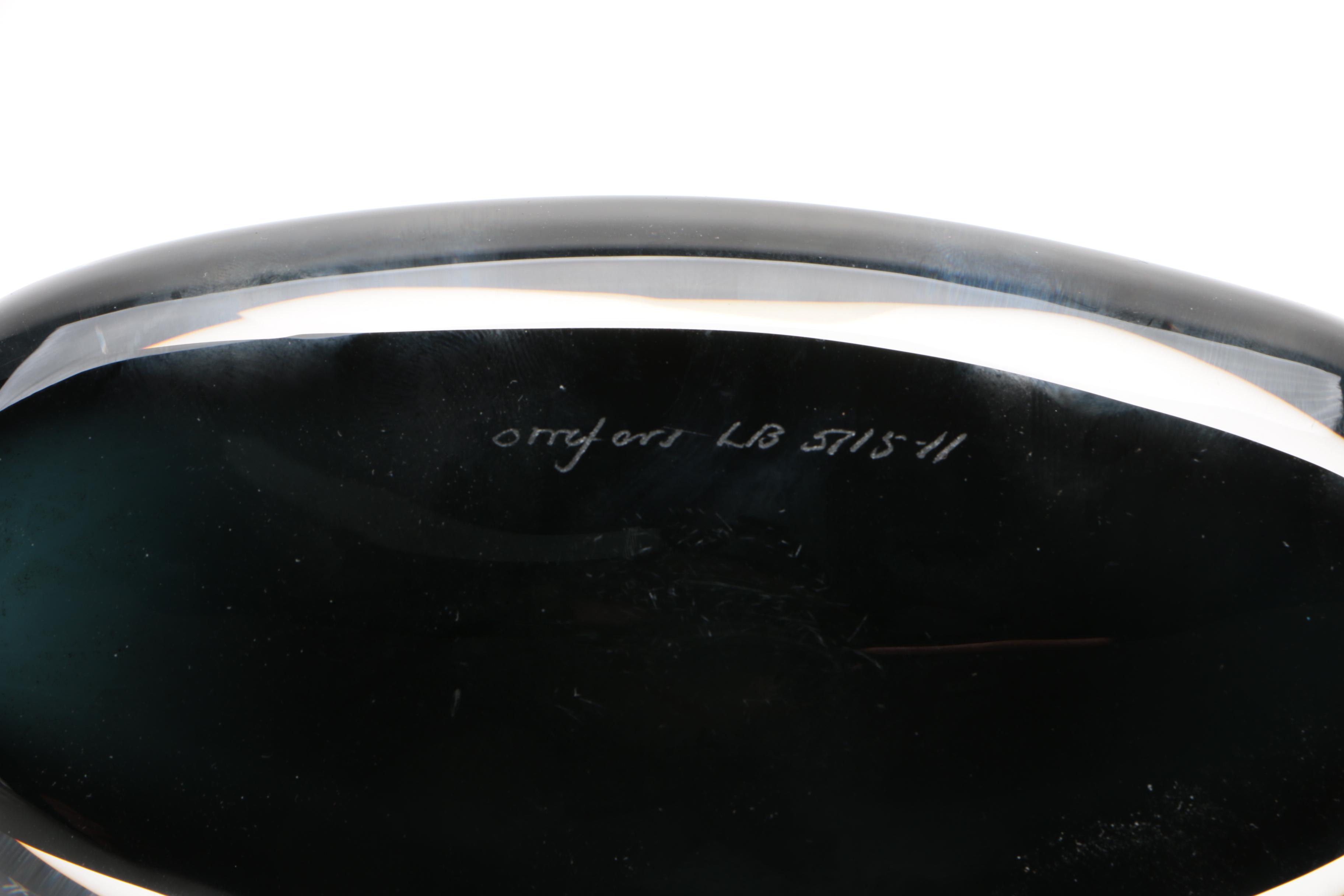 Orrefors Lena Bergstrom Black Crystal Vase