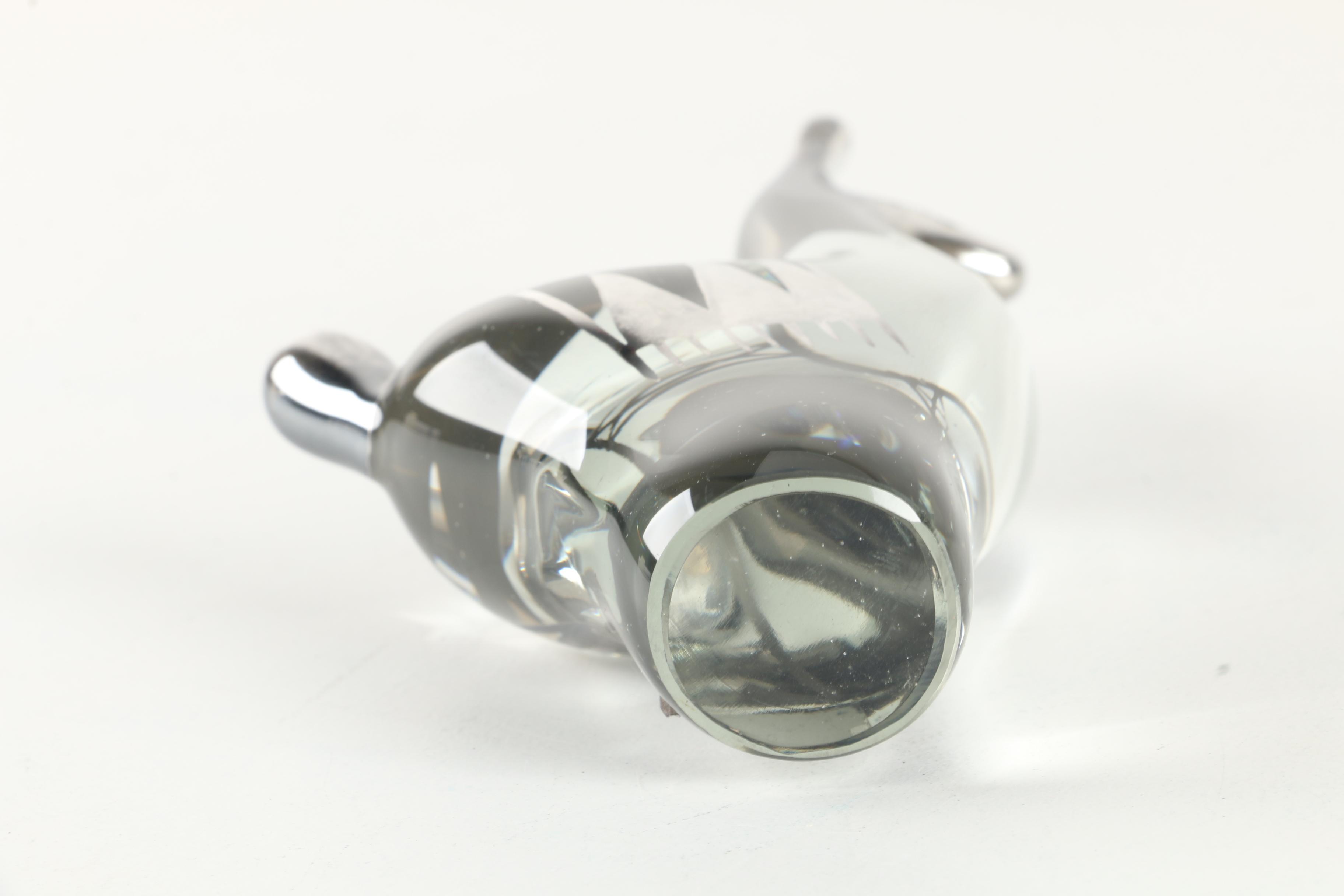 Peruvian Zamalloa Art Glass Llama Figurine with Silver Overlay