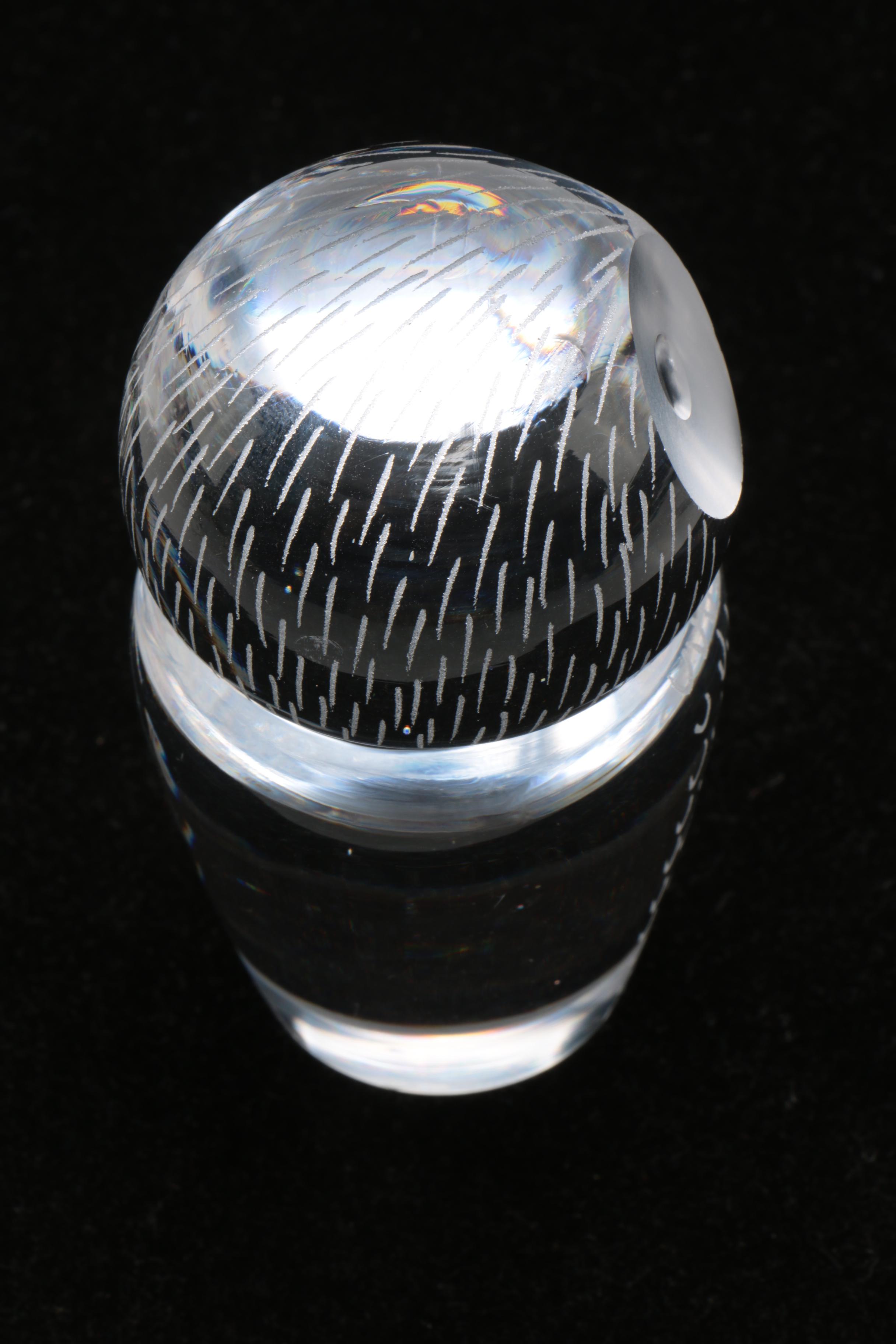 Kosta Boda Crystal Owl Paperweight by Vicke Lindstrand