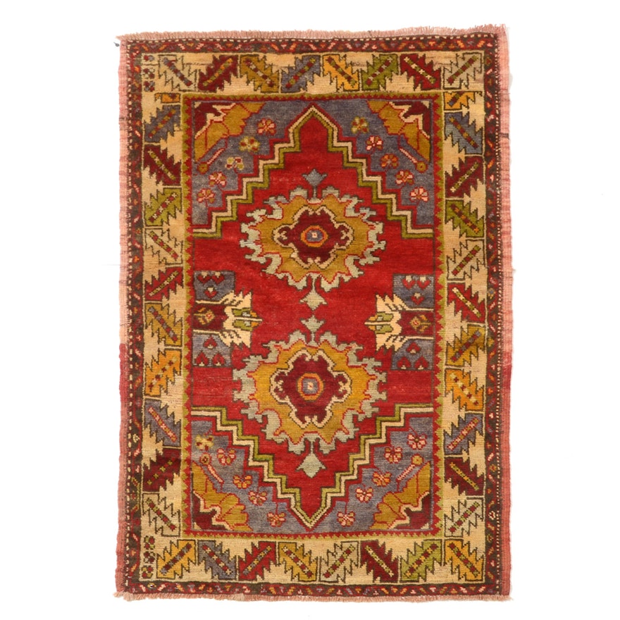 Hand-Knotted Caucasian Kazak Area Rug