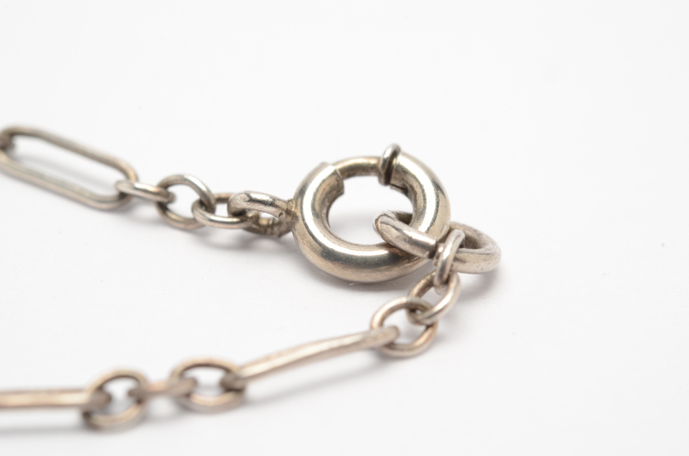 Wachenheimer Art Deco Sterling Silver Chrysoprase Necklace