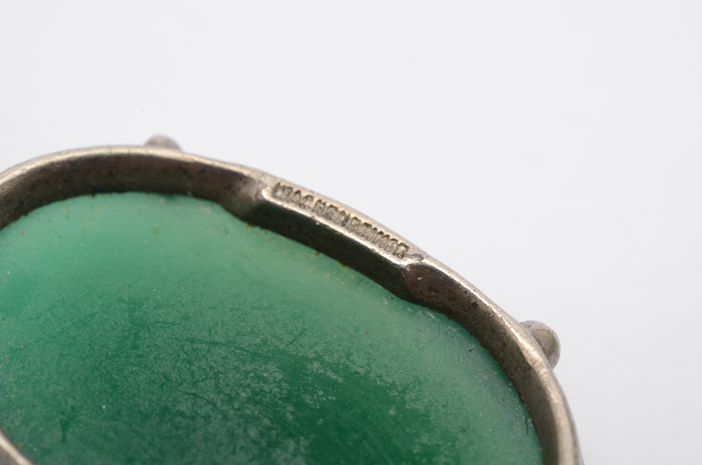 Wachenheimer Art Deco Sterling Silver Chrysoprase Necklace