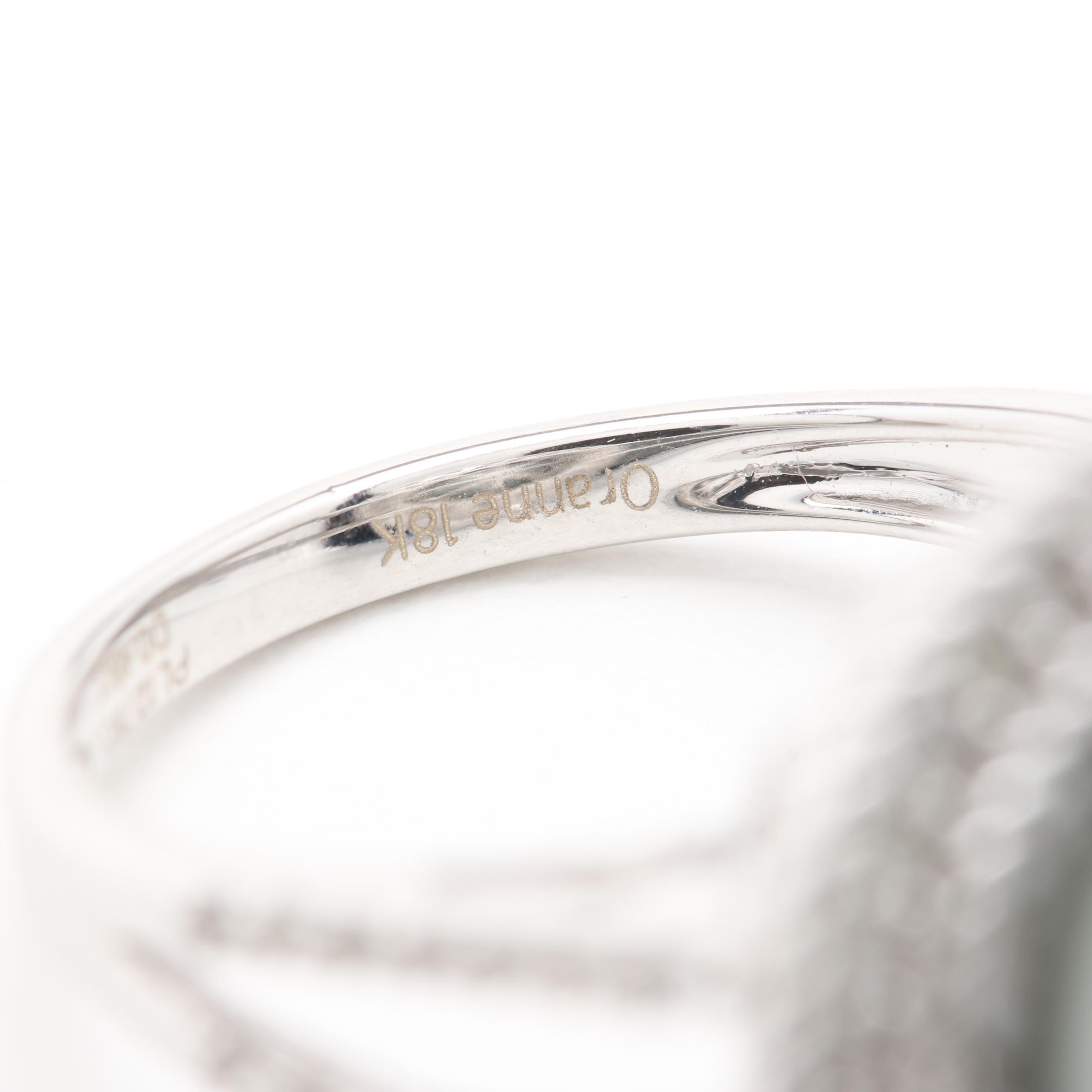 18K White Gold Cultured Pearl and Diamond Ring