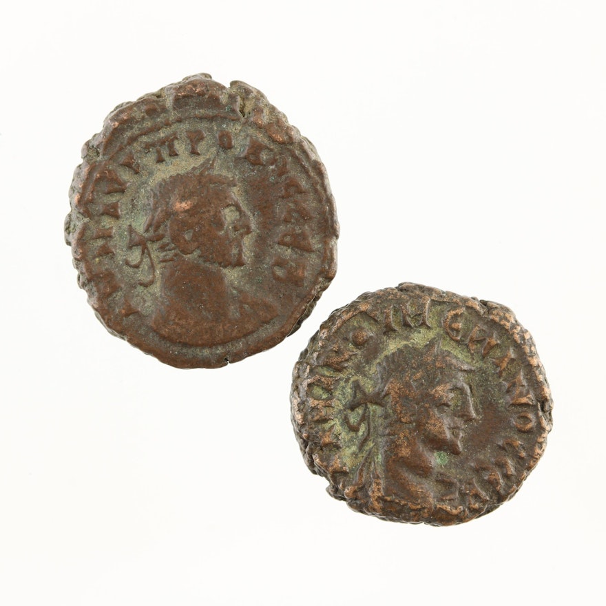 Two Ancient Roman Imperial AE3 Bronze Coins