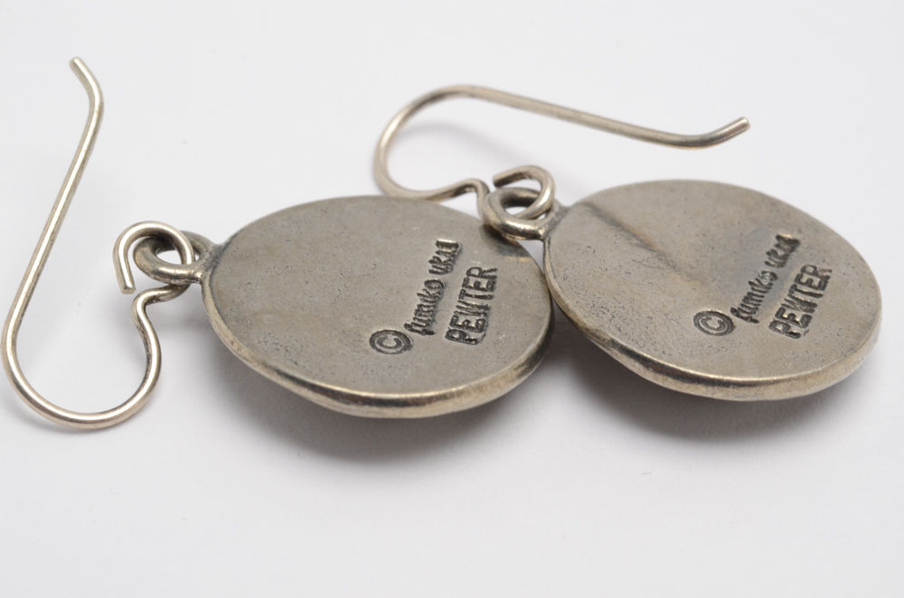 Fumiko Ukai Pewter Earrings and Kirk Steiff Pewter Cuff Bracelet