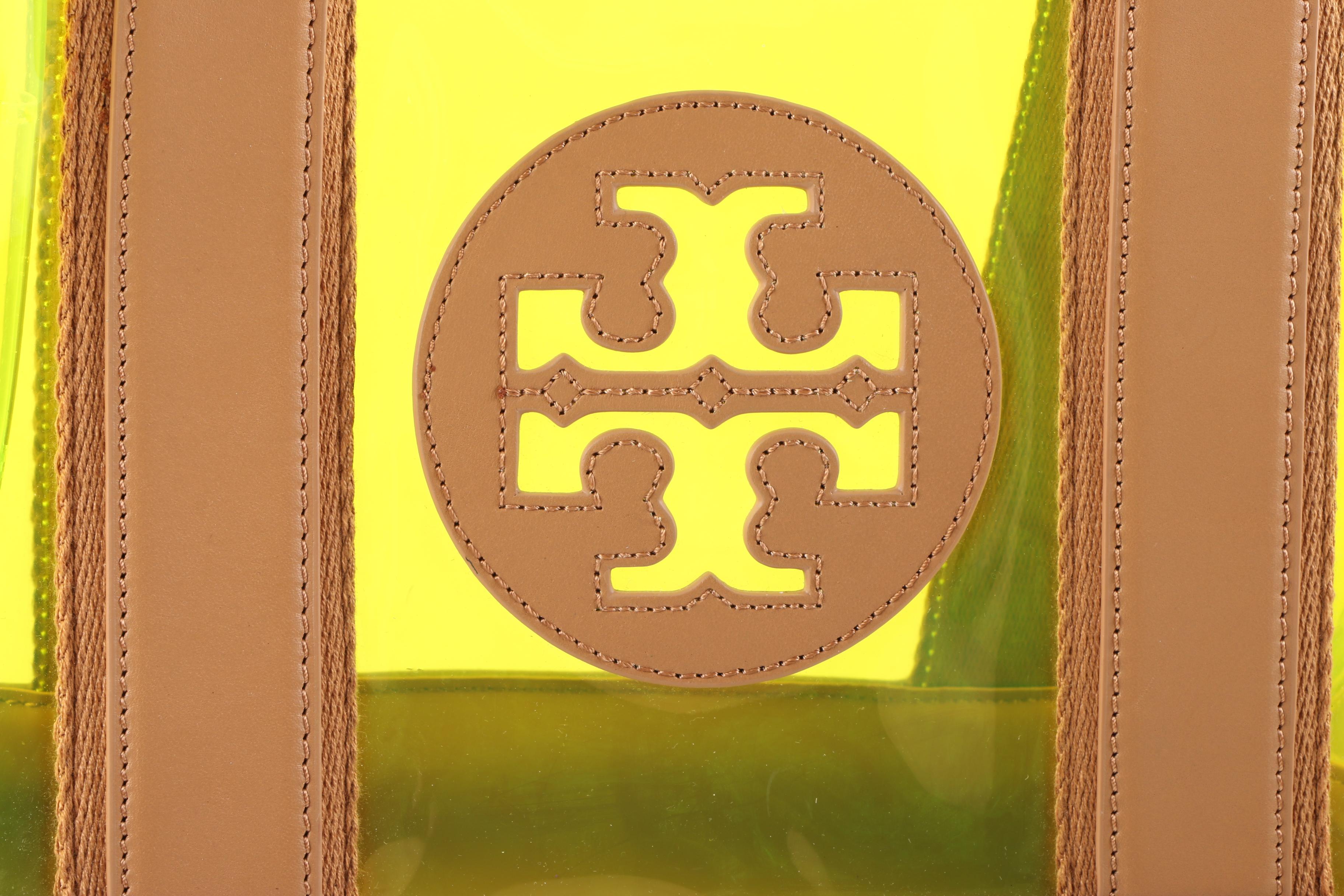 Tory Burch Plastic and Leather Tote Bag