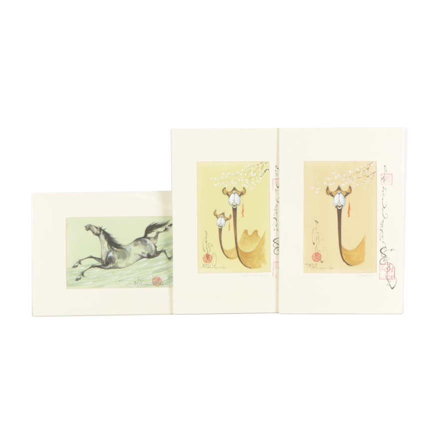 Tsolmon Damba Ink and Gouache Paintings of Animals