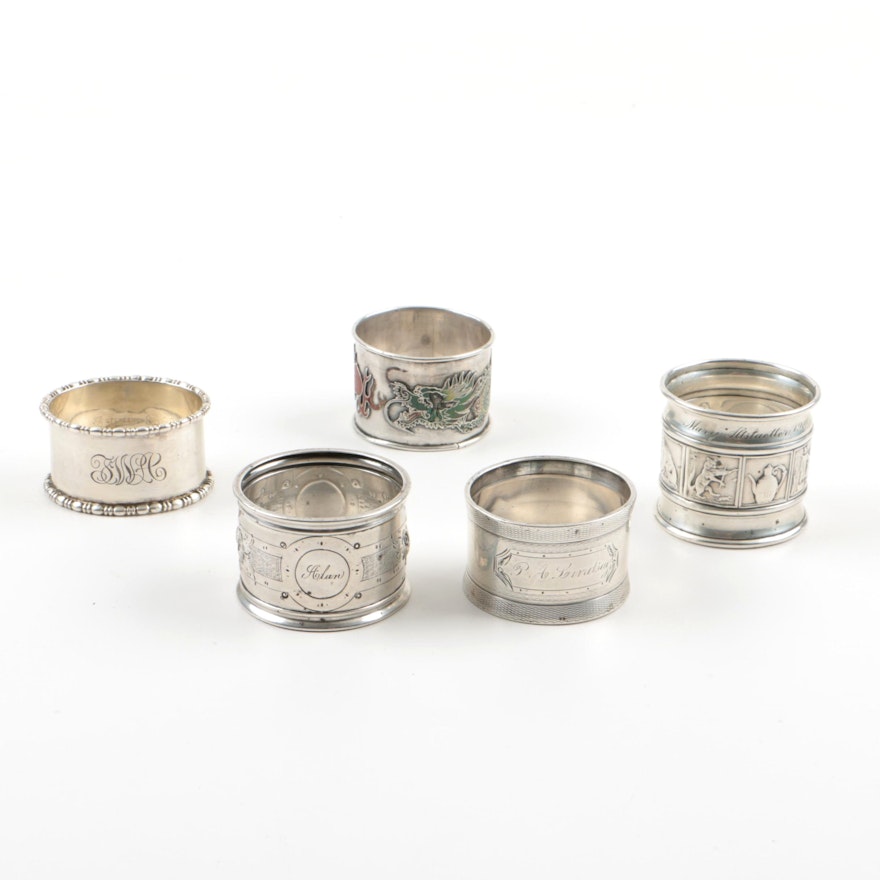 Five Assorted Sterling Silver Rings