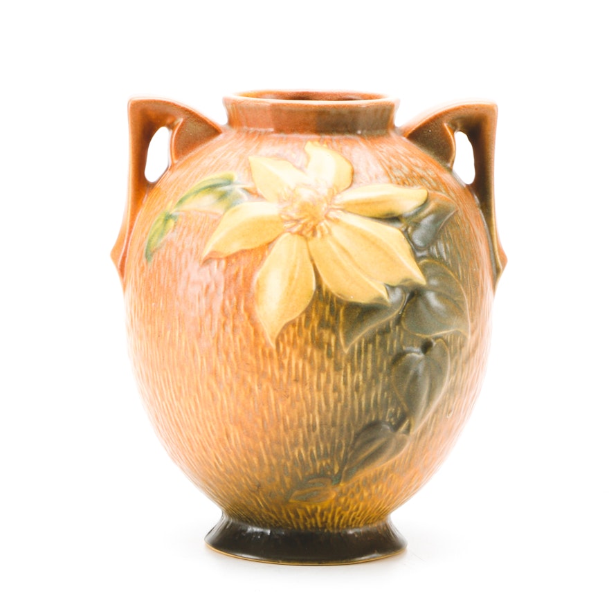 1940s Roseville "Clematis" Two Handled Vase