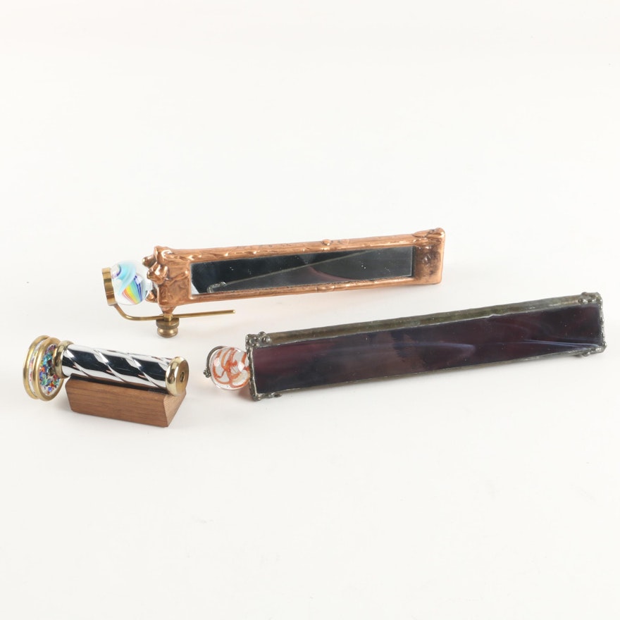 Handcrafted Kaleidoscopes Featuring Slag Glass and Glass Marbles