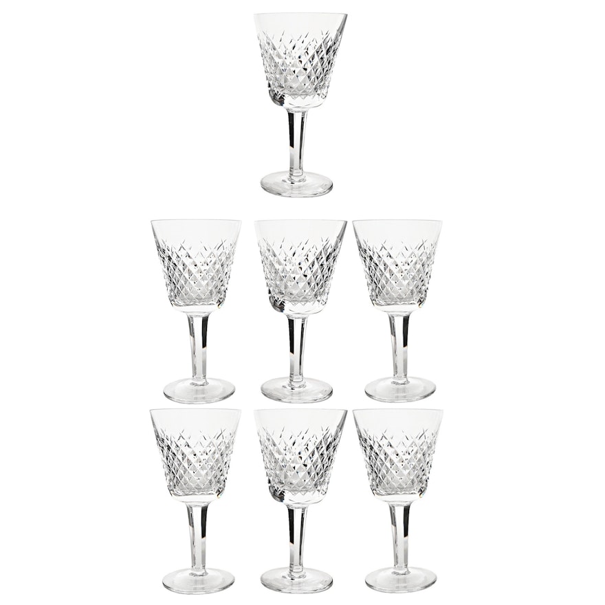 Set of Seven Waterford Crystal "Alana" Claret Stemware