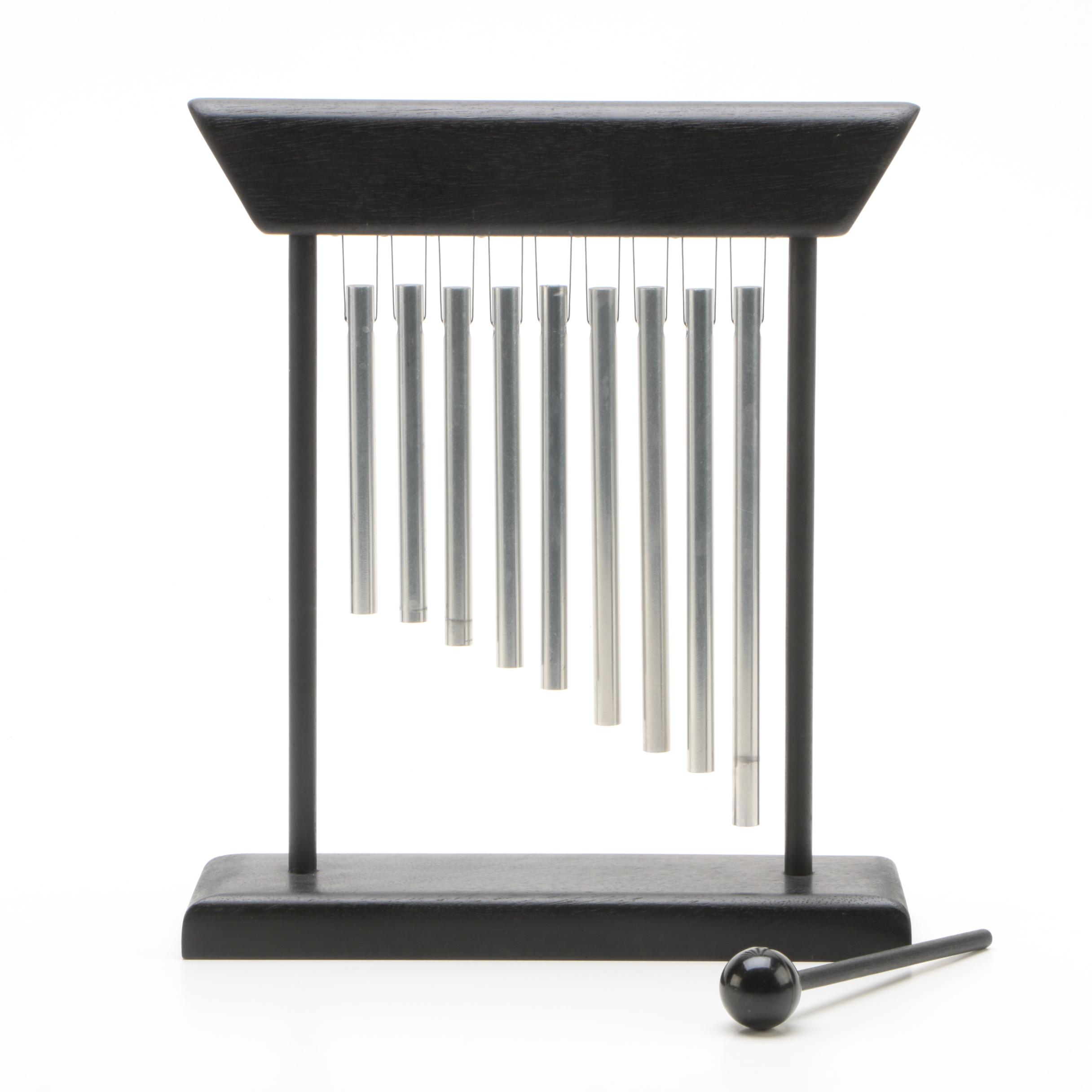 J.W. Stannard Nine Bar Single Row Tabletop Wind Chimes Bell Tree