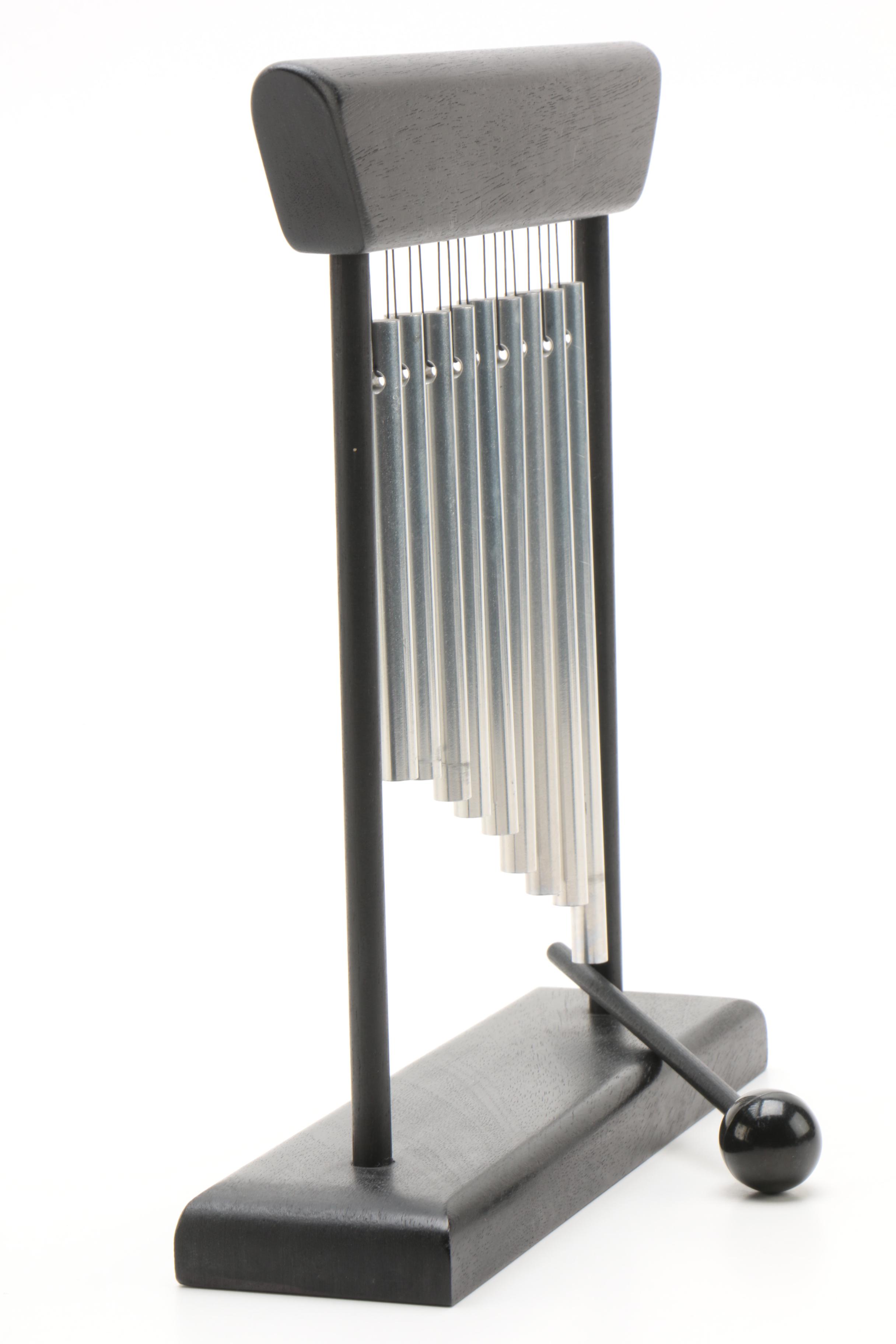 J.W. Stannard Nine Bar Single Row Tabletop Wind Chimes Bell Tree