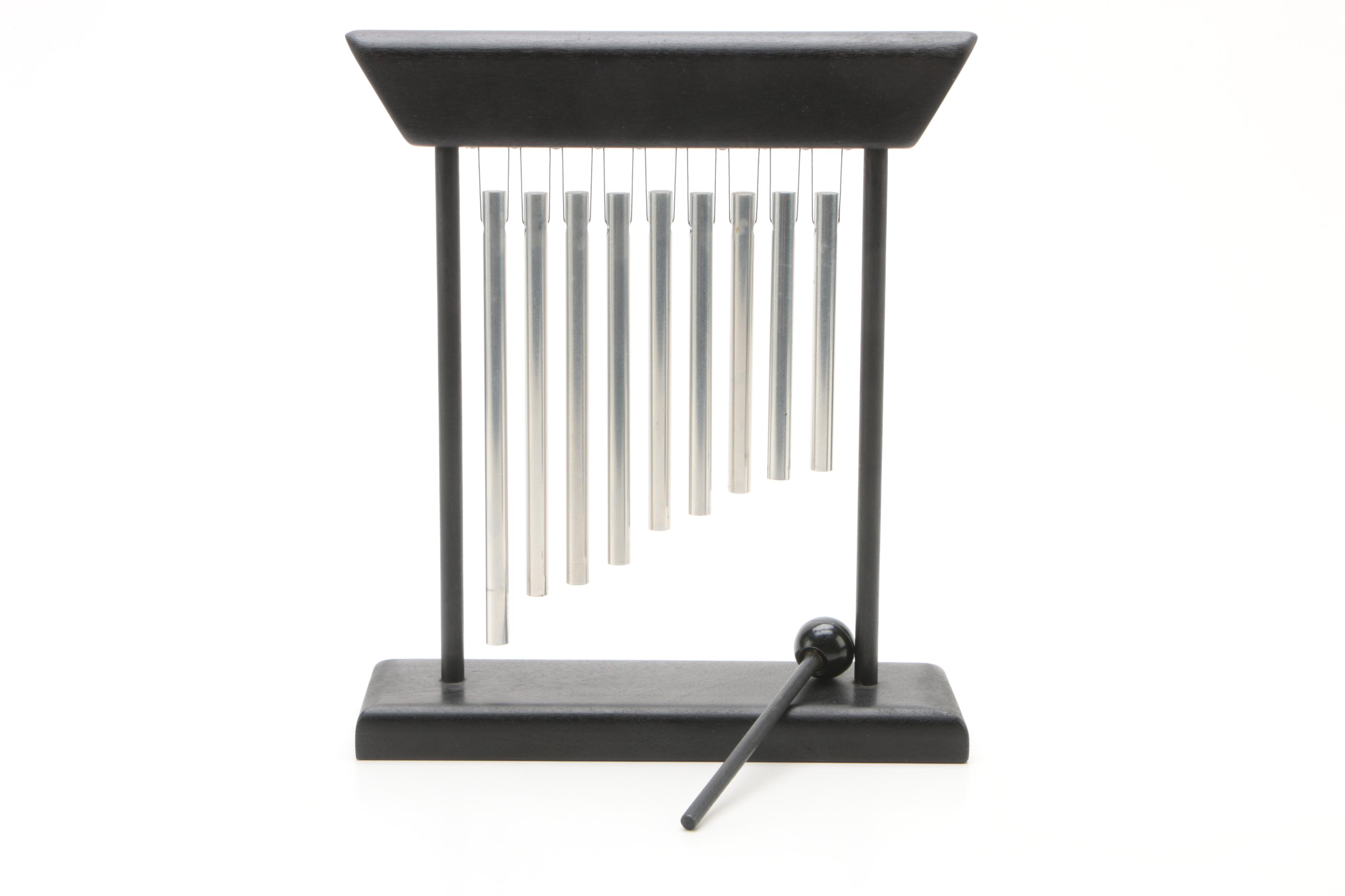 J.W. Stannard Nine Bar Single Row Tabletop Wind Chimes Bell Tree