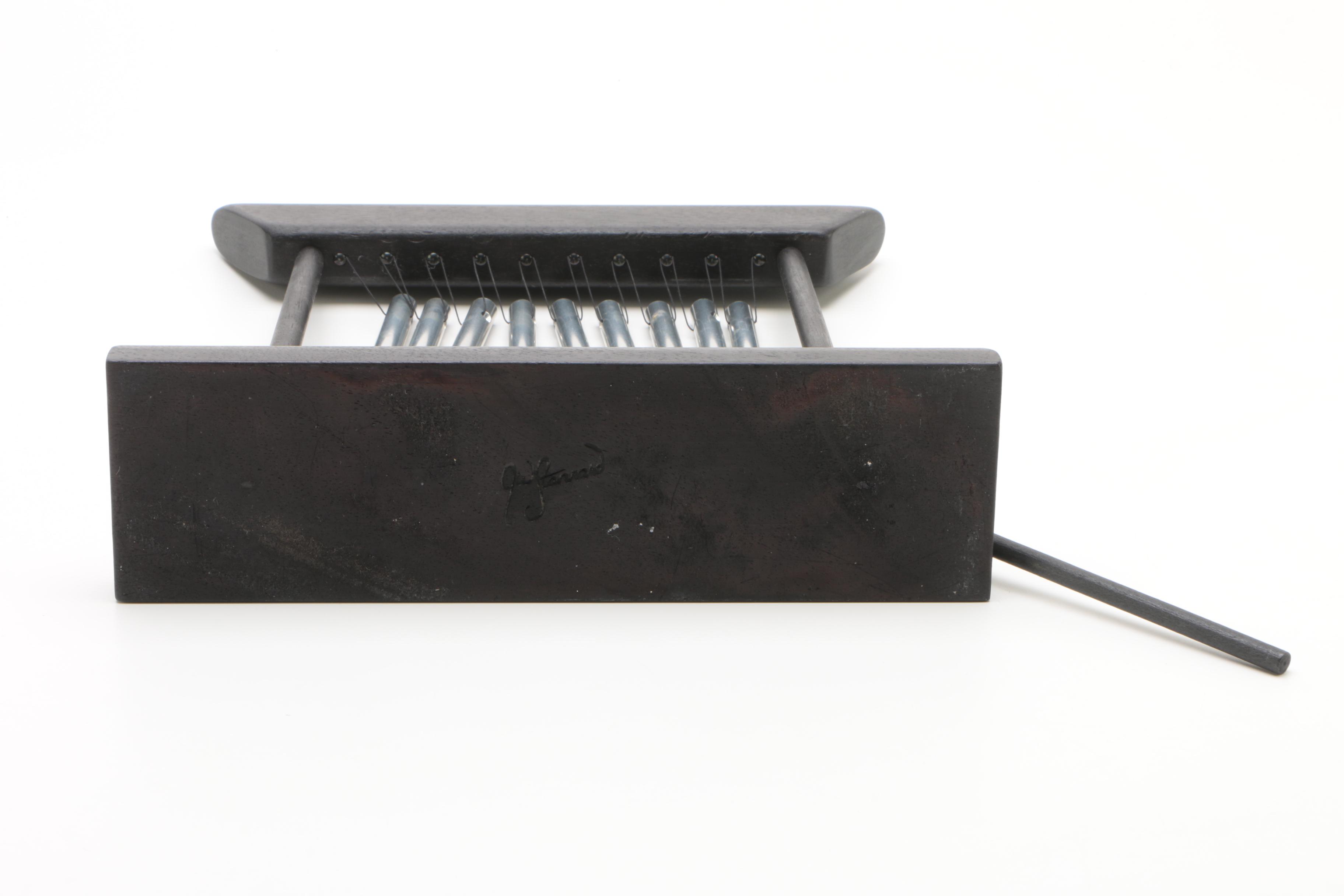 J.W. Stannard Nine Bar Single Row Tabletop Wind Chimes Bell Tree