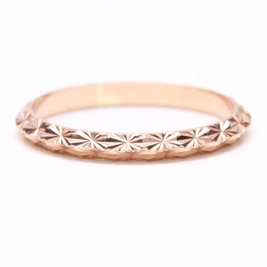 Milor 14K Rose Gold Knife Edge Ring