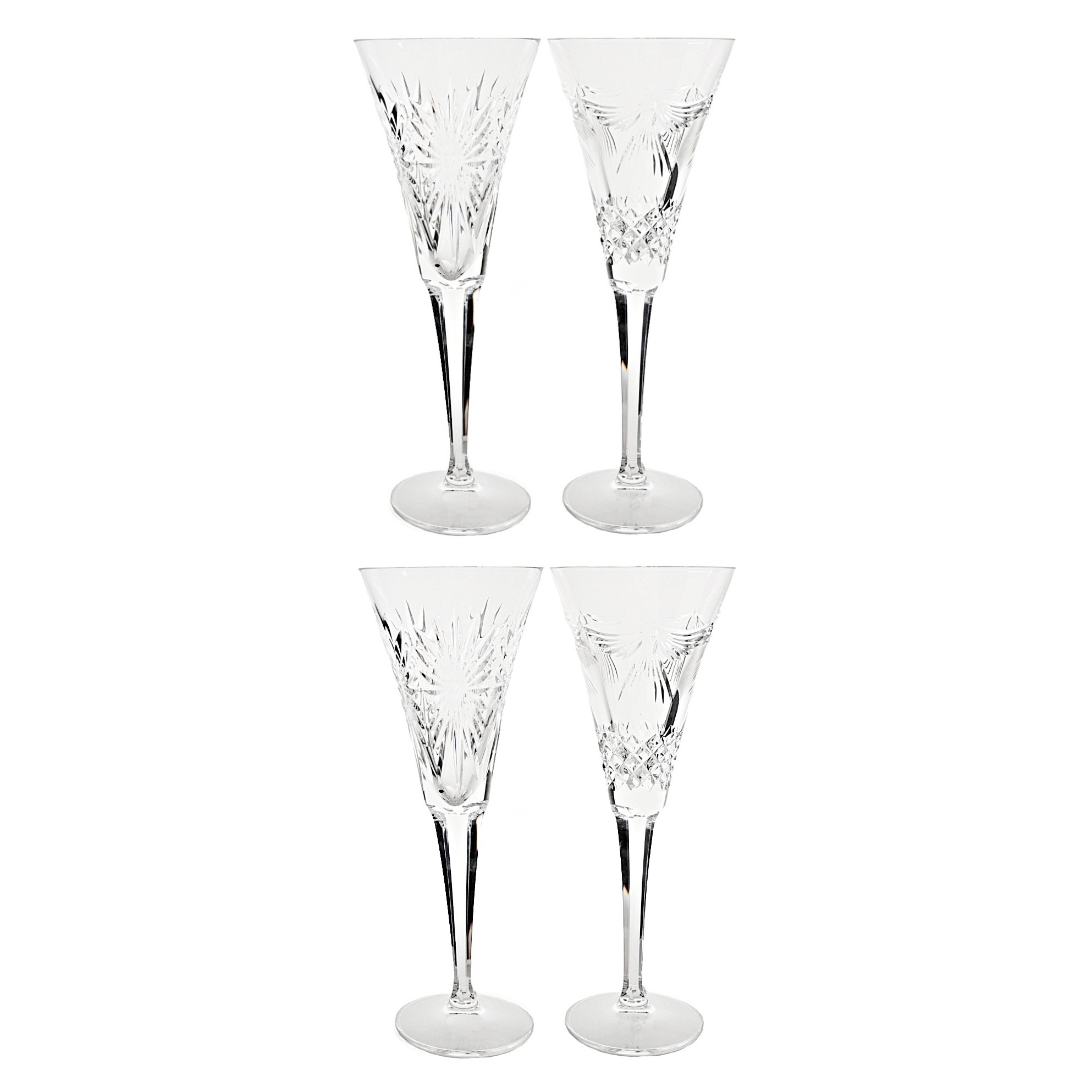 Waterford Crystal "Millennium" Series Champagne Flutes Set of Four