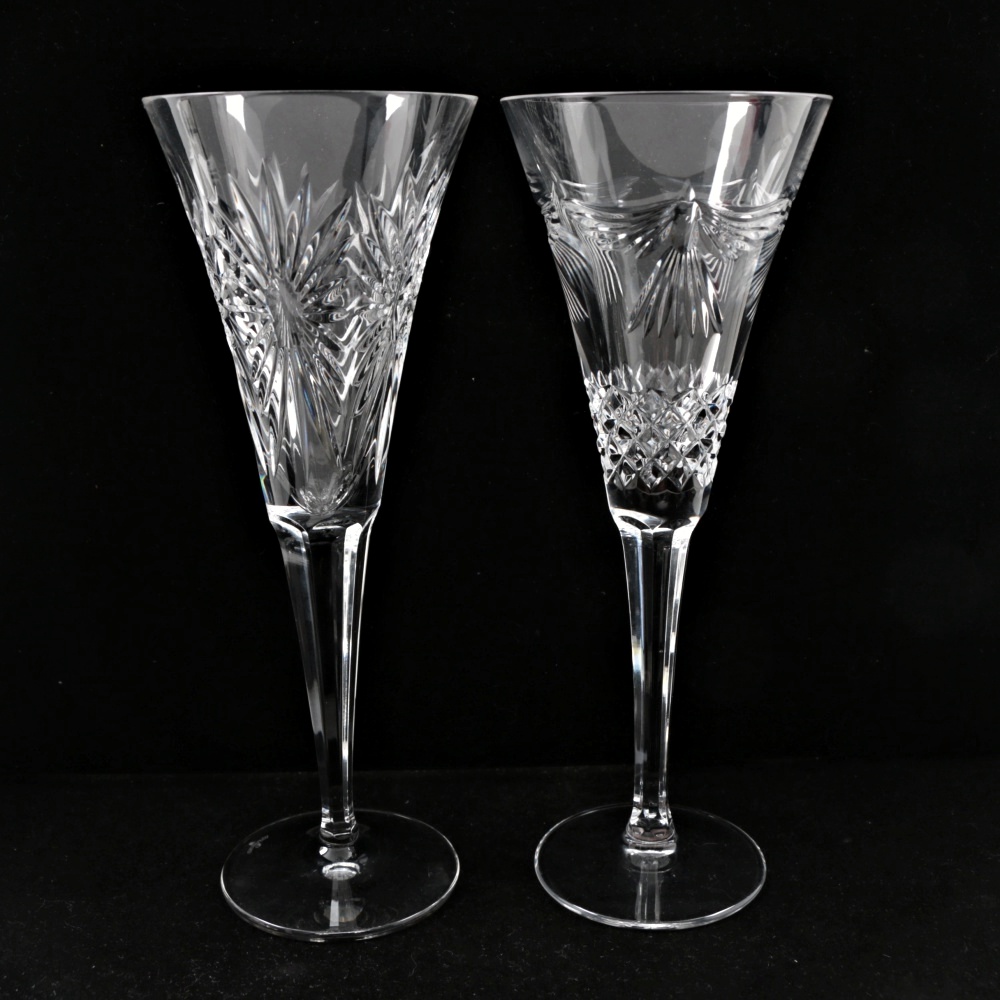 Waterford Crystal "Millennium" Series Champagne Flutes Set of Four