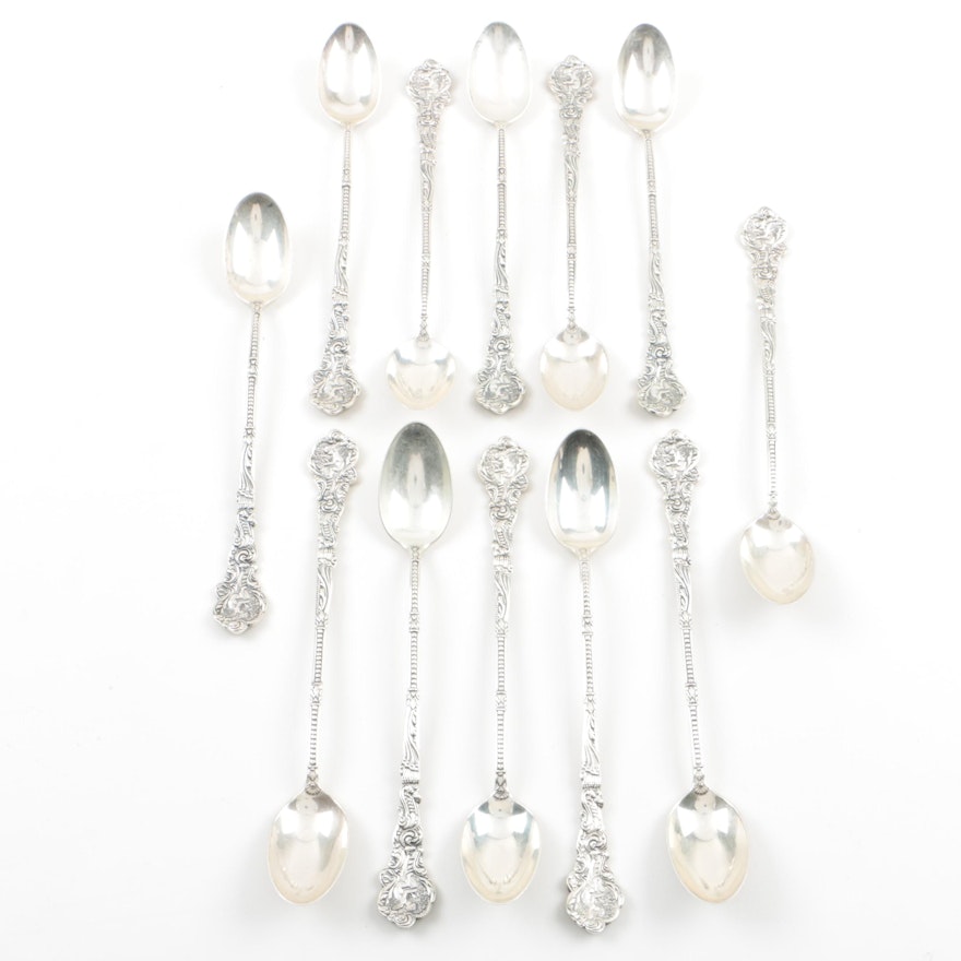 Set of Twelve Gorham Sterling Silver "Versailles" Ice Tea Spoons, Circa 1888