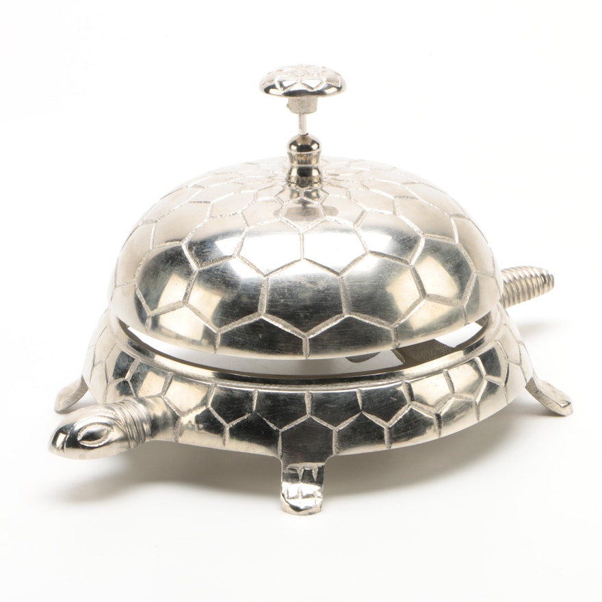 Silver-Toned Metal Turtle Call Bell