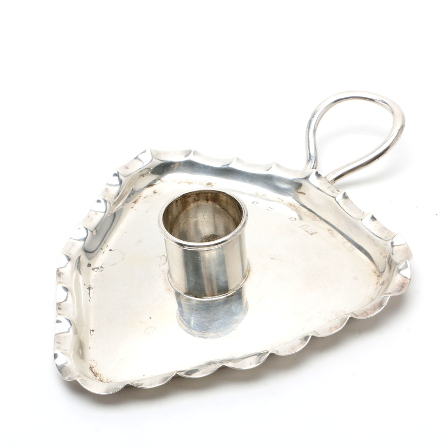 Scottish  Hamilton & Inches Sterling Silver Chamber Candle Holder