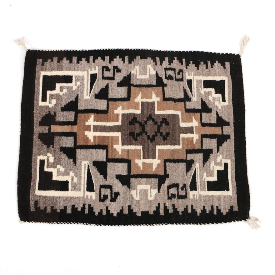 Contemporary Handwoven Navajo Wool Accent Rug