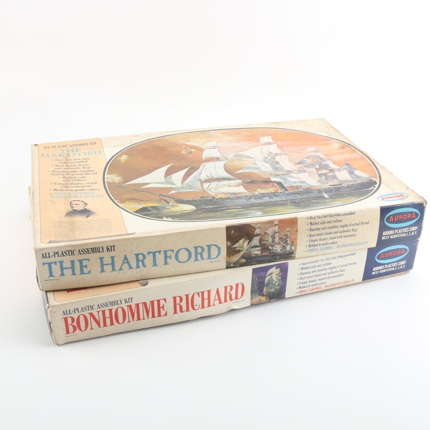 Aurora "The Hartford" and "Bonhomme Richard" Model Ships